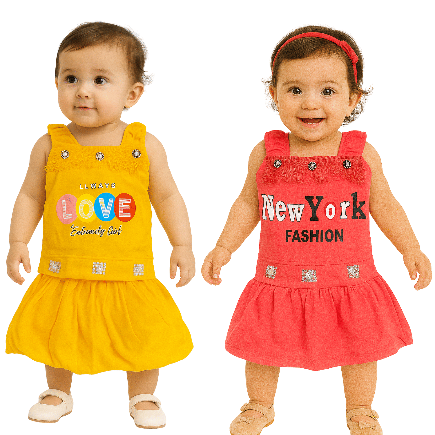 maddock corp Crepe Dress For Baby Girls ( Pack of 2 , Multicolor )     			maddock corp Crepe Dress For Baby Girls ( Pack of 2 , Multicolor )