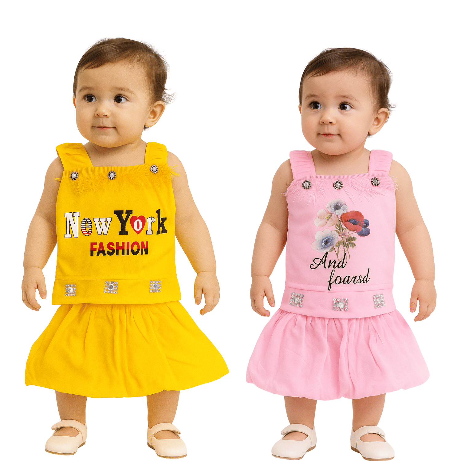 maddock corp Crepe Dress For Baby Girls ( Pack of 2 , Multicolor )     			maddock corp Crepe Dress For Baby Girls ( Pack of 2 , Multicolor )