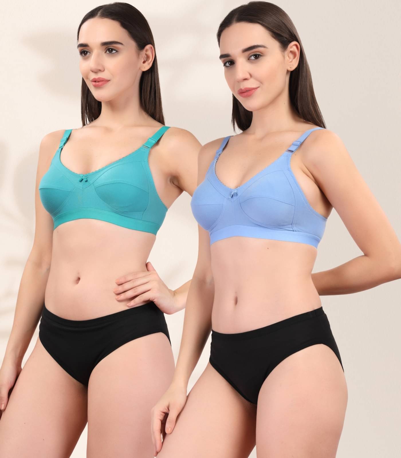 ADORNSTAR Cotton Non Padded Bra & Panty Set ( Multicolor 1 , Pack of 2 ) ADORNSTAR Cotton Non Padded Bra & Panty Set ( Multicolor 1 , Pack of 2 )