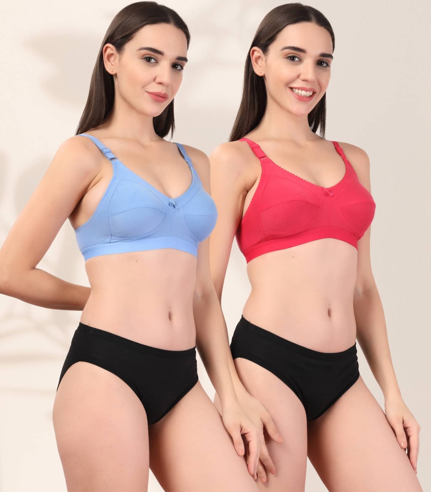     			ADORNSTAR Cotton Non Padded Bra & Panty Set ( Multicolor15 , Pack of 2 )