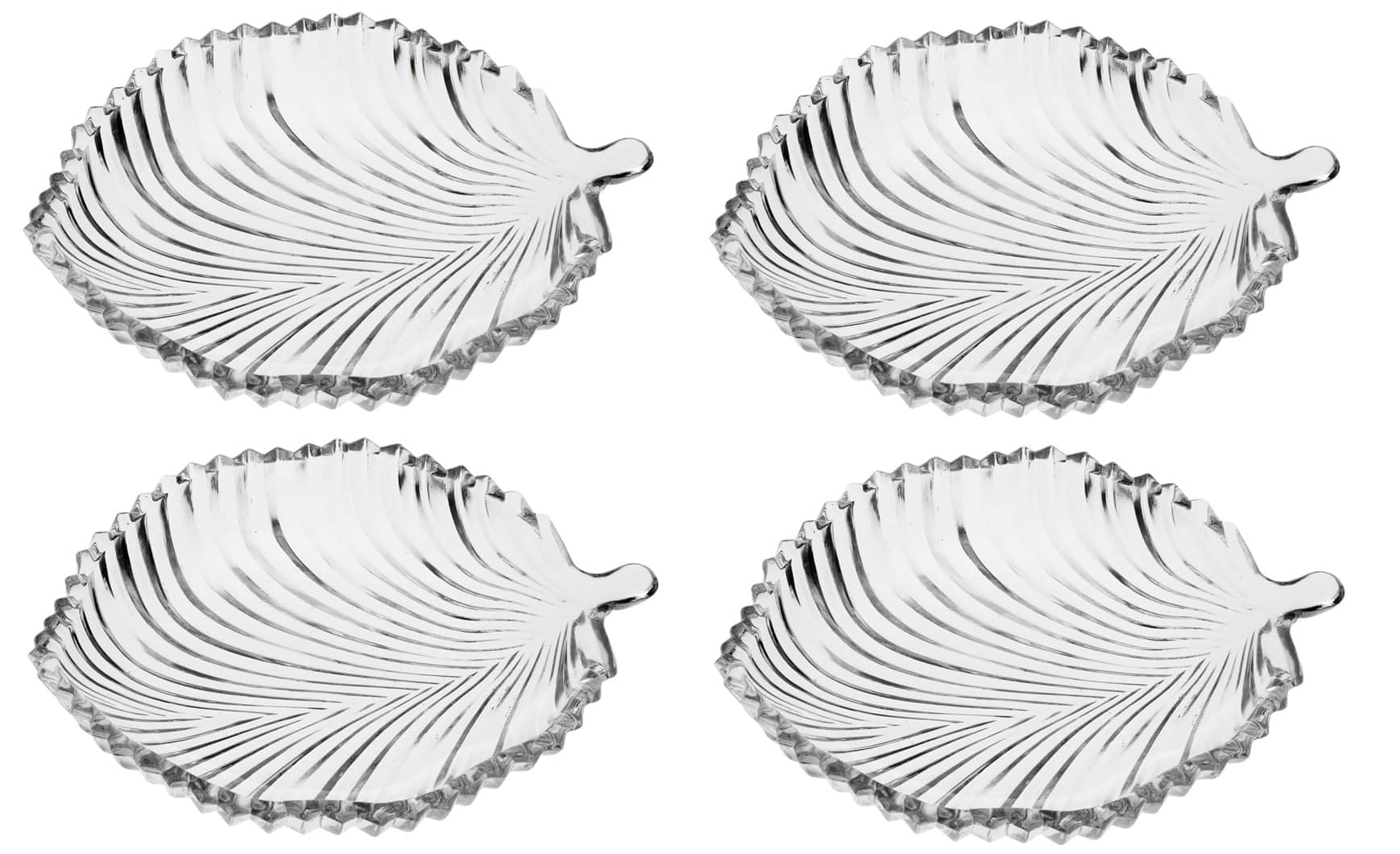     			AFAST 4 Pcs Glass Transparent Dessert Plate