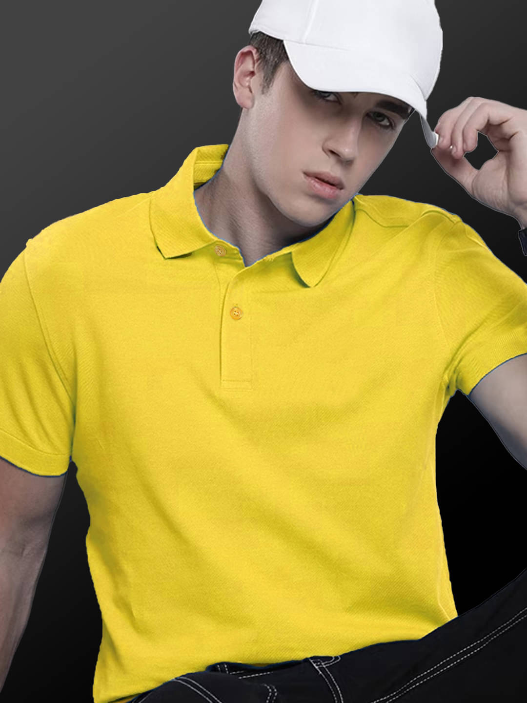     			AIN6 Men Polyester Regular Fit Solid Polo T Shirt ( Yellow )