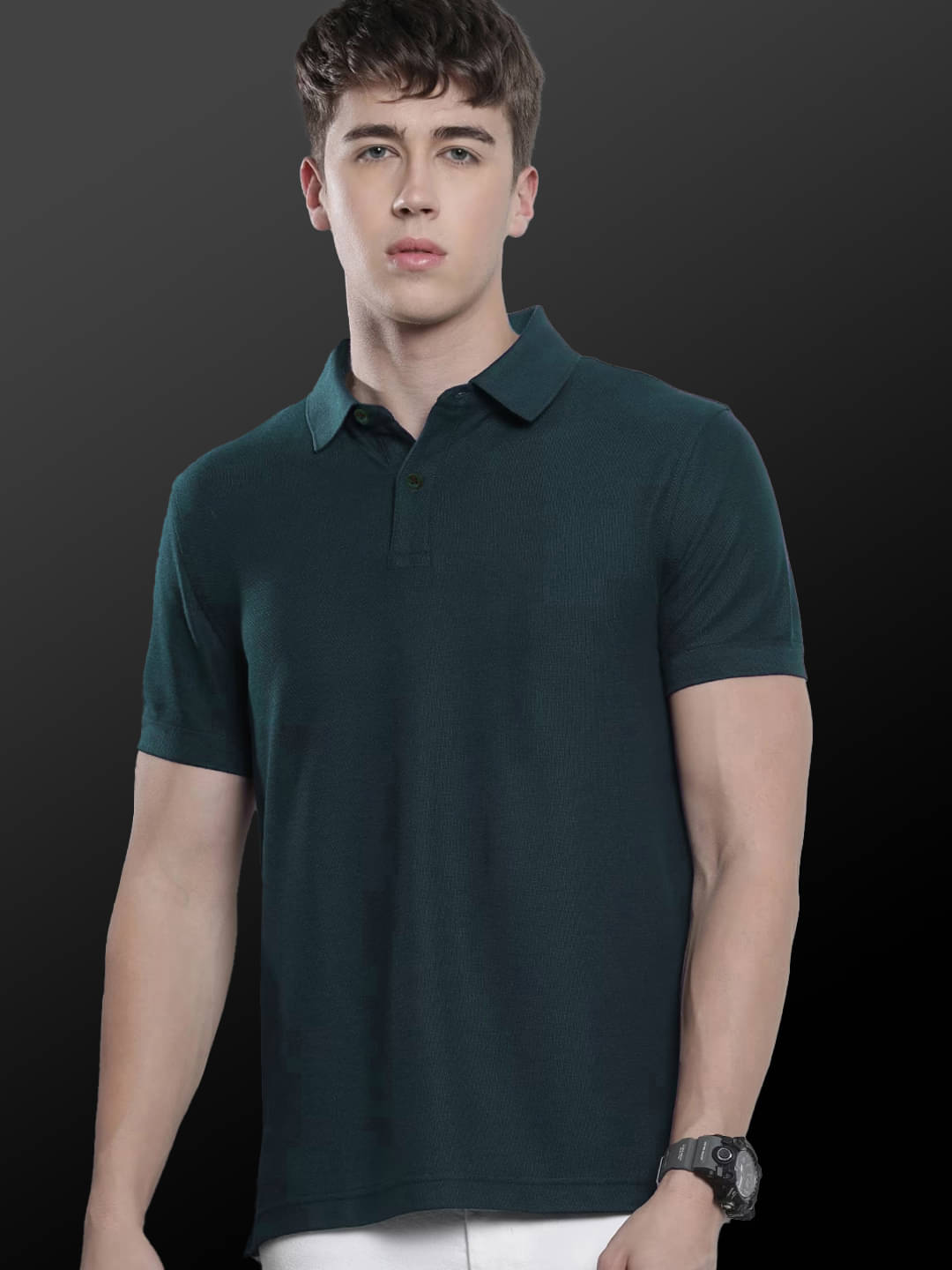 AIN6 Men Polyester Regular Fit Solid Polo T Shirt ( Blue ) AIN6 Men Polyester Regular Fit Solid Polo T Shirt ( Blue )