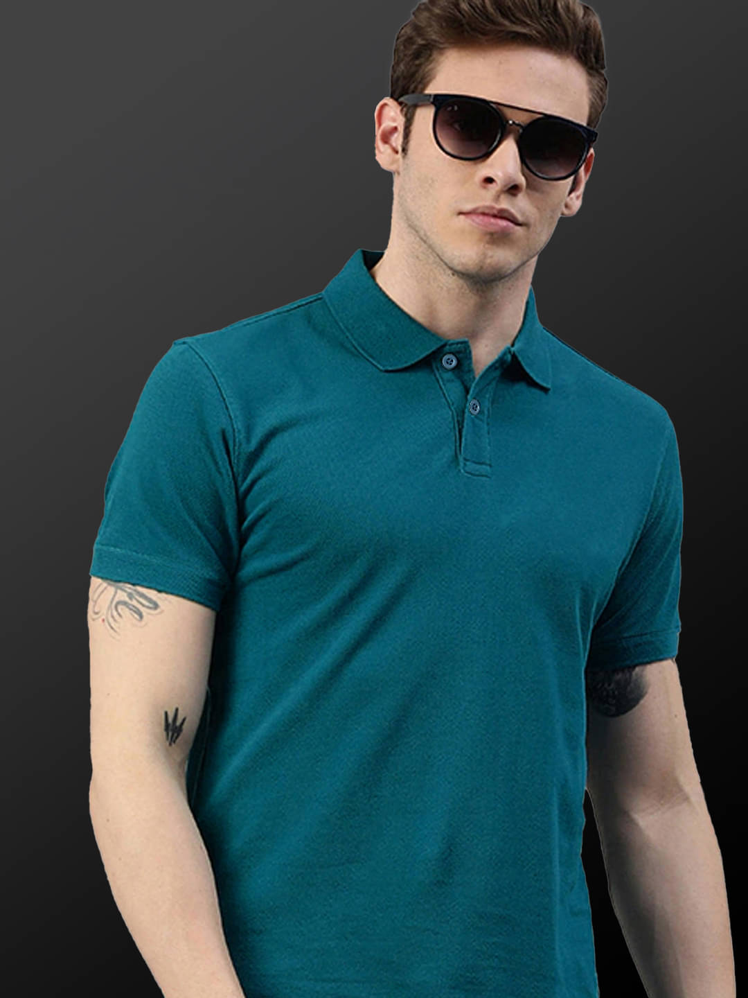 AIN6 Men Polyester Regular Fit Solid Polo T Shirt ( Teal Blue ) AIN6 Men Polyester Regular Fit Solid Polo T Shirt ( Teal Blue )