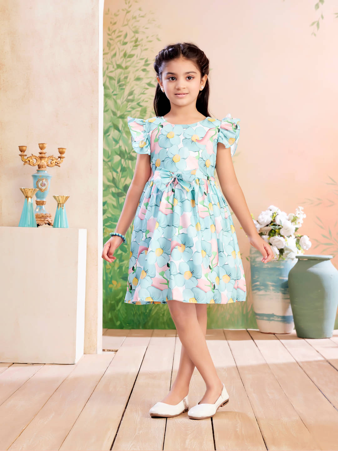 Aarika Cotton Blend Frock For Girls ( Pack of 1 , Sea Green )     			Aarika Cotton Blend Frock For Girls ( Pack of 1 , Sea Green )