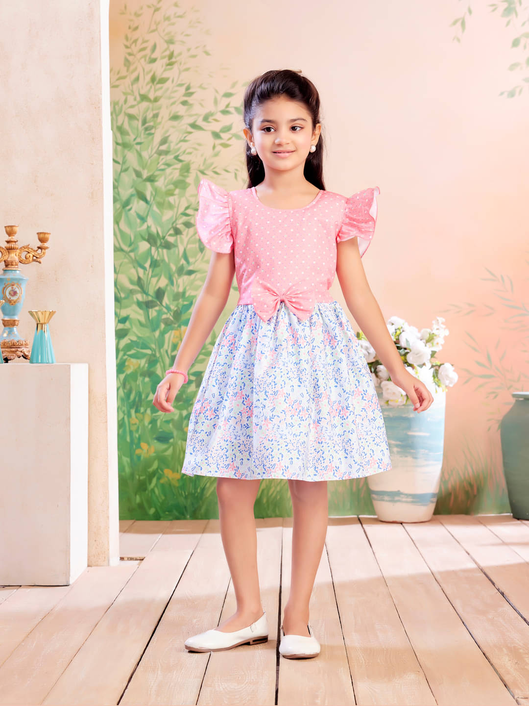 Aarika Cotton Blend Frock For Girls ( Pack of 1 , Peach )     			Aarika Cotton Blend Frock For Girls ( Pack of 1 , Peach )