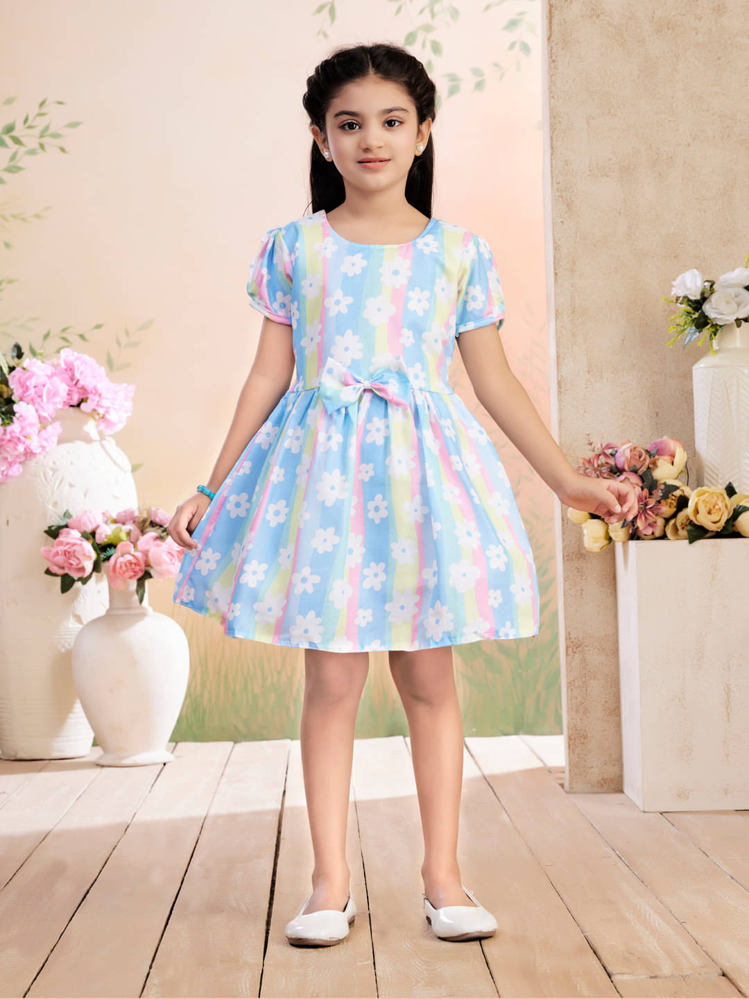 Aarika Cotton Frock For Girls ( Pack of 1 , Blue ) Aarika Cotton Frock For Girls ( Pack of 1 , Blue )