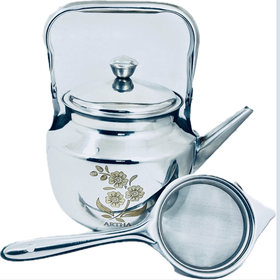     			Artha Kettle With Strainer Steel Kettle 1250 ml