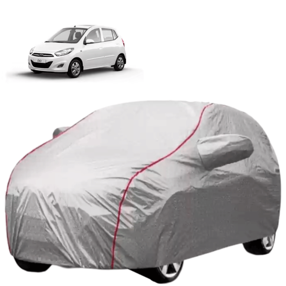     			AutoRetail Car Body Cover for Hyundai i10 [2011-2015] With Mirror Pocket ( Pack of 1 ) , Silver