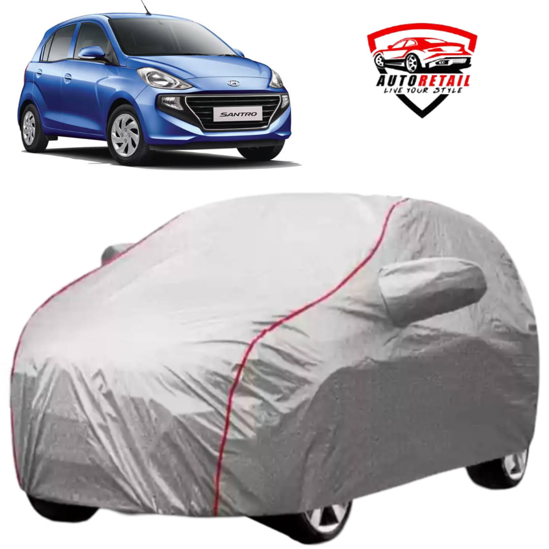     			AutoRetail Car Body Cover for Hyundai Santro [2018] With Mirror Pocket ( Pack of 1 ) , Silver