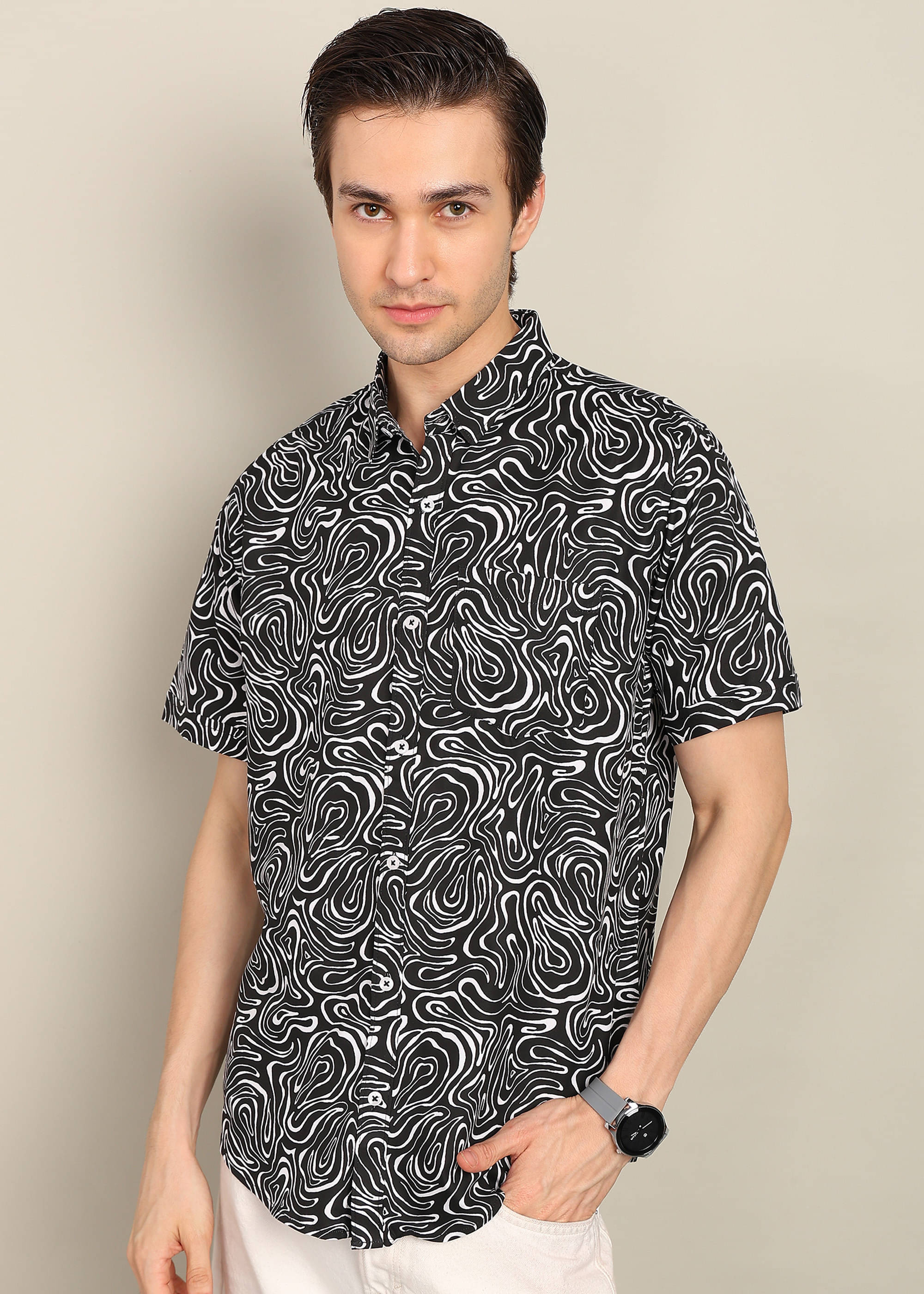 BLYNK Poly Cotton Regular Fit Printed Half Sleeves Men's Casual Shirt - Black ( Pack of 1 ) BLYNK Poly Cotton Regular Fit Printed Half Sleeves Men's Casual Shirt - Black ( Pack of 1 )