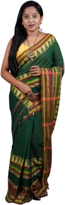 BRYNBRIT Cotton Blend Self Design Regular Saree Without Blouse Piece ( Green ) BRYNBRIT Cotton Blend Self Design Regular Saree Without Blouse Piece ( Green )