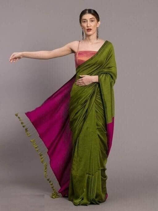BRYNBRIT Cotton Blend Self Design Regular Saree Without Blouse Piece ( Dark Grey ) BRYNBRIT Cotton Blend Self Design Regular Saree Without Blouse Piece ( Dark Grey )