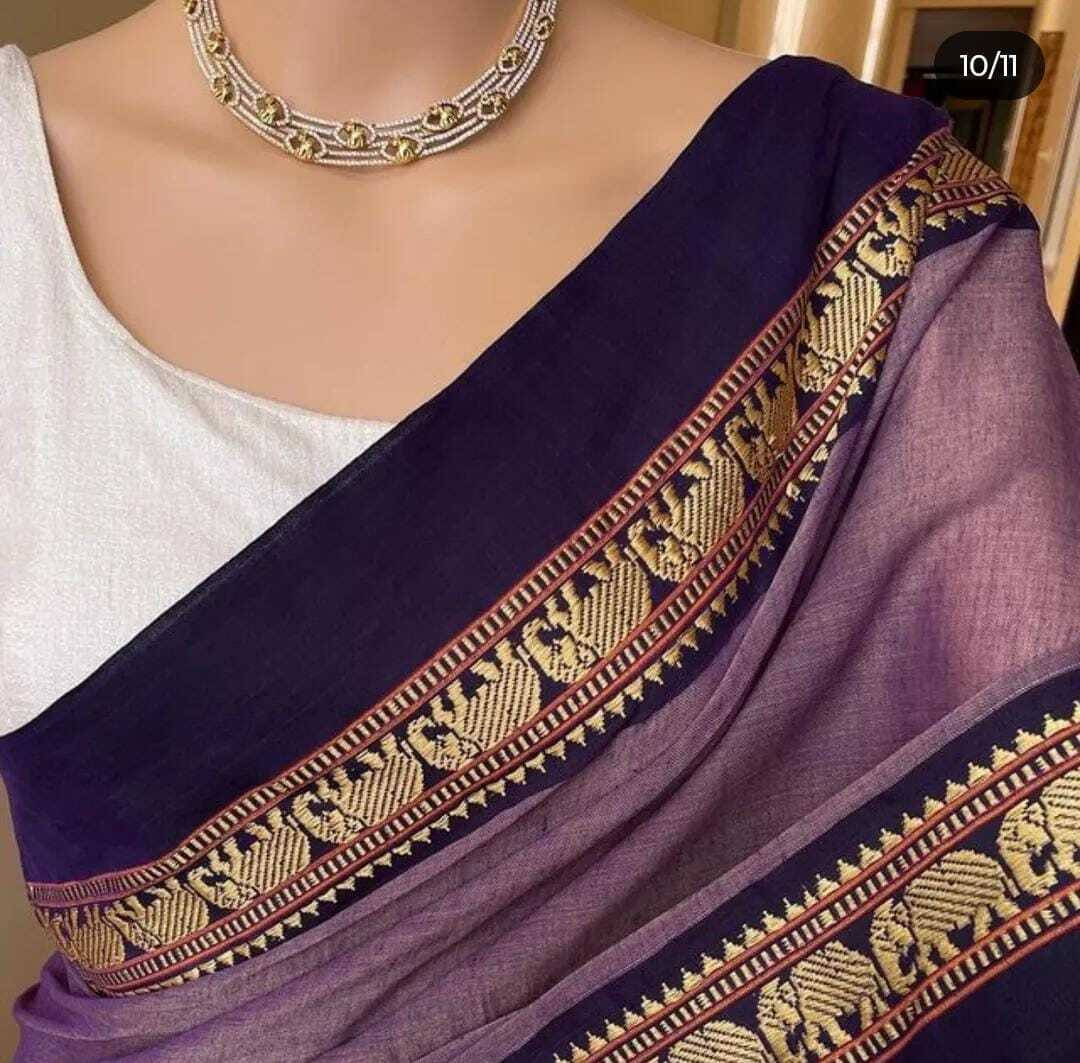 BRYNBRIT Cotton Self Design Regular Saree With Unstitched Blouse Piece ( Bronze ) BRYNBRIT Cotton Self Design Regular Saree With Unstitched Blouse Piece ( Bronze )