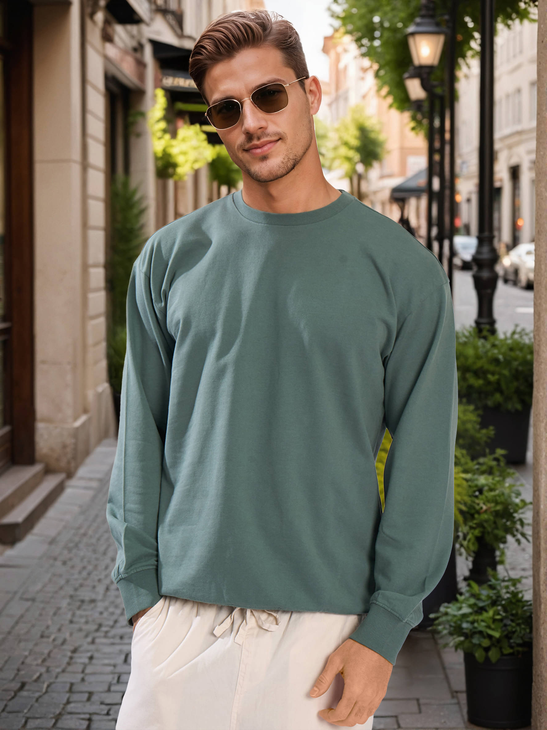     			Bene Kleed Cotton Round Neck Men's Sweatshirt - Green ( Pack of 1 )