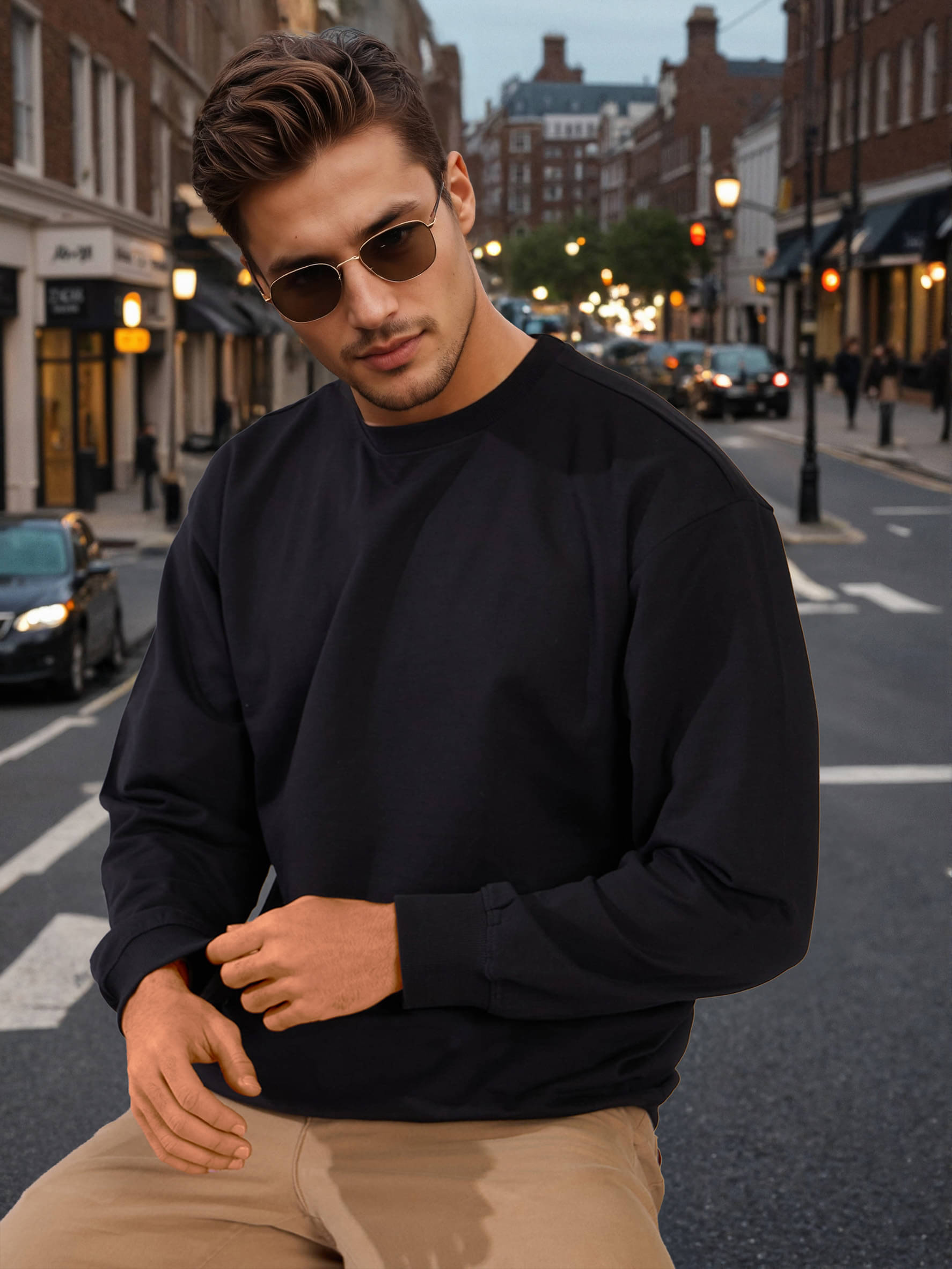     			Bene Kleed Cotton Round Neck Men's Sweatshirt - Black ( Pack of 1 )