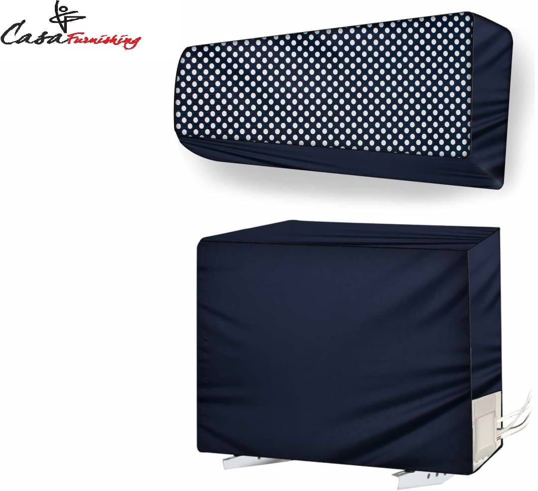CASA FURNISHING Set of 2 Polyester navy AC Cover for 1.5 Ton Split AC CASA FURNISHING Set of 2 Polyester navy AC Cover for 1.5 Ton Split AC