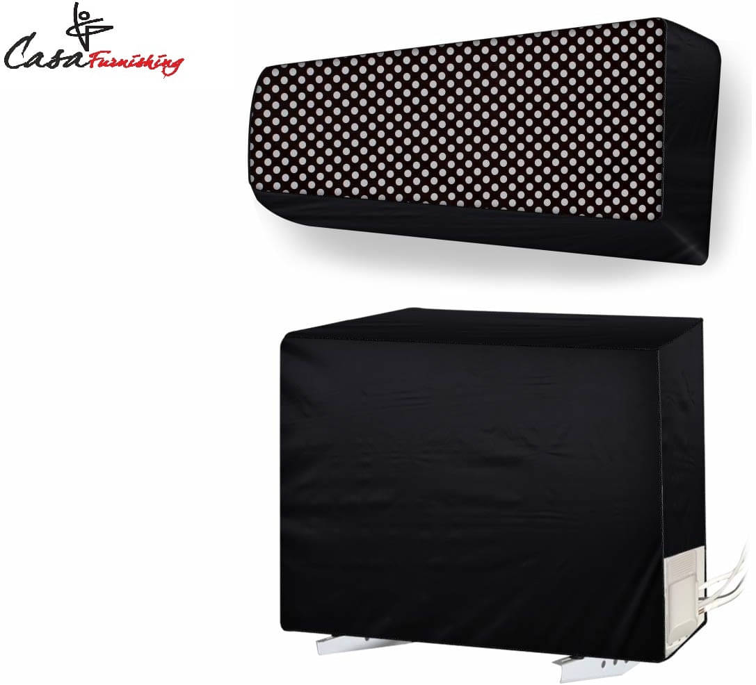 CASA FURNISHING Set of 2 Polyester Brown AC Cover for 1.5 Ton Split AC CASA FURNISHING Set of 2 Polyester Brown AC Cover for 1.5 Ton Split AC