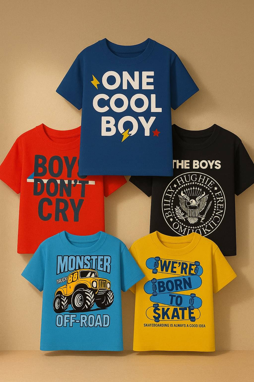     			CHILLSHOPPEE Pack of 5 Boys Cotton T-Shirt ( Multicolor 5 )
