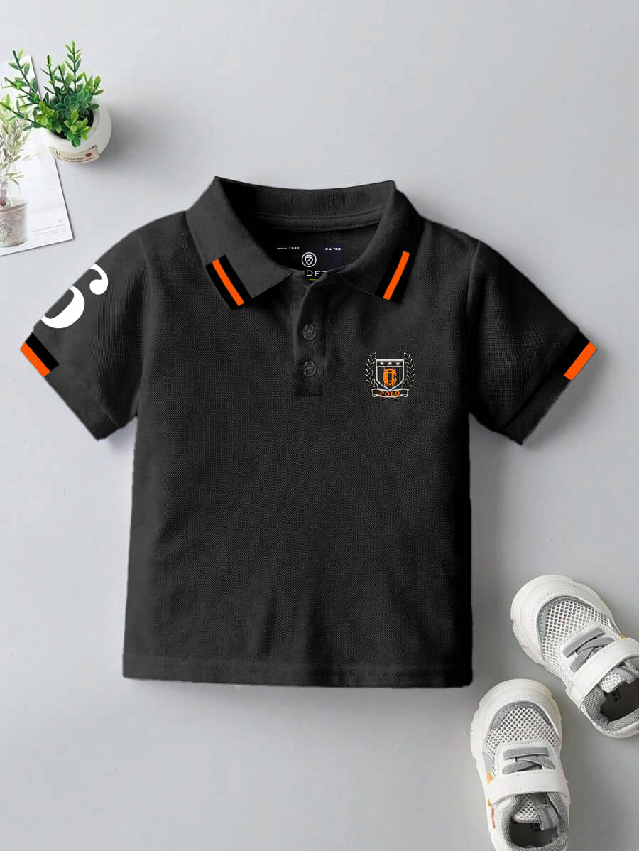     			CODEZ Pack of 1 Boys Cotton Blend Polo T-Shirt ( Black )