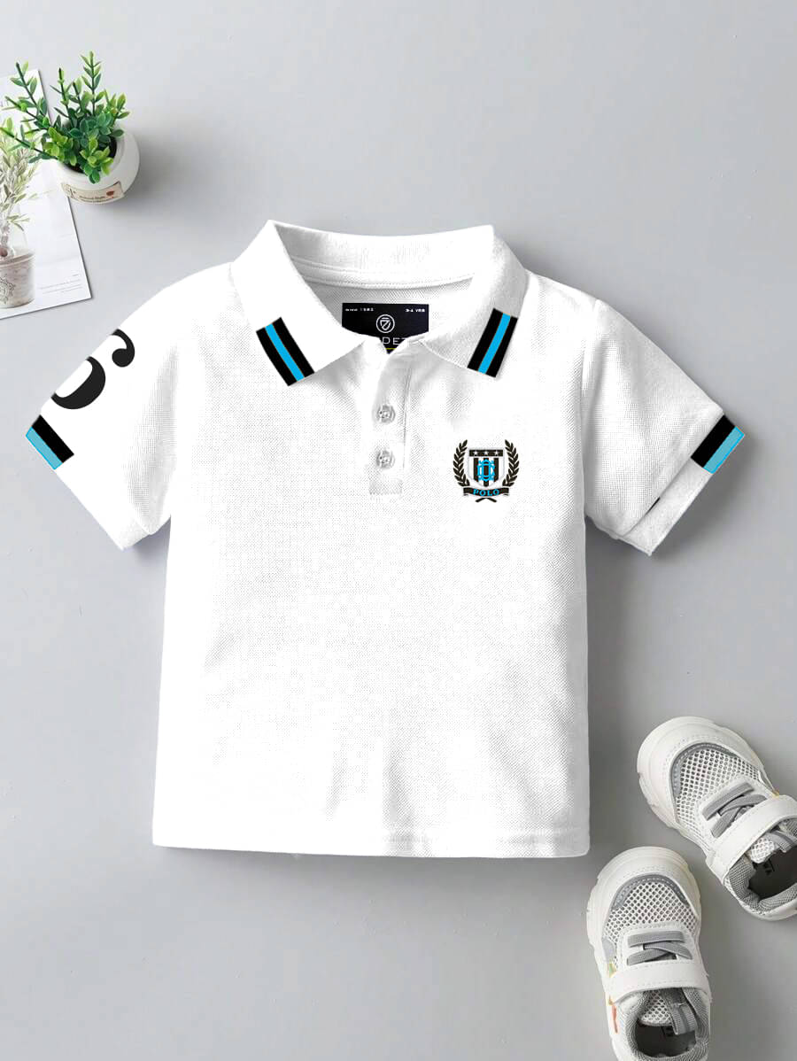     			CODEZ Pack of 1 Boys Cotton Blend Polo T-Shirt ( White )