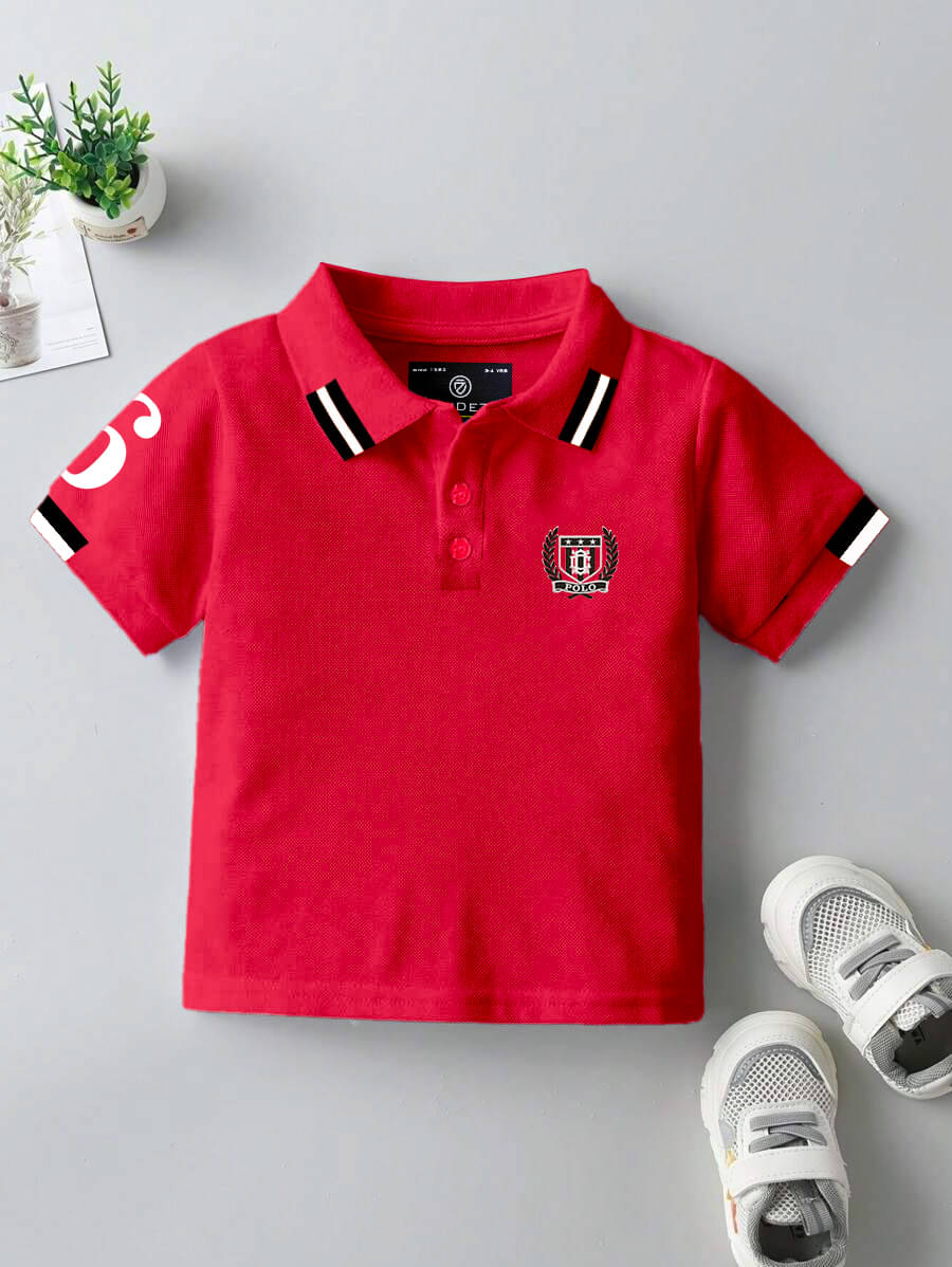     			CODEZ Pack of 1 Boys Cotton Blend Polo T-Shirt ( Red )