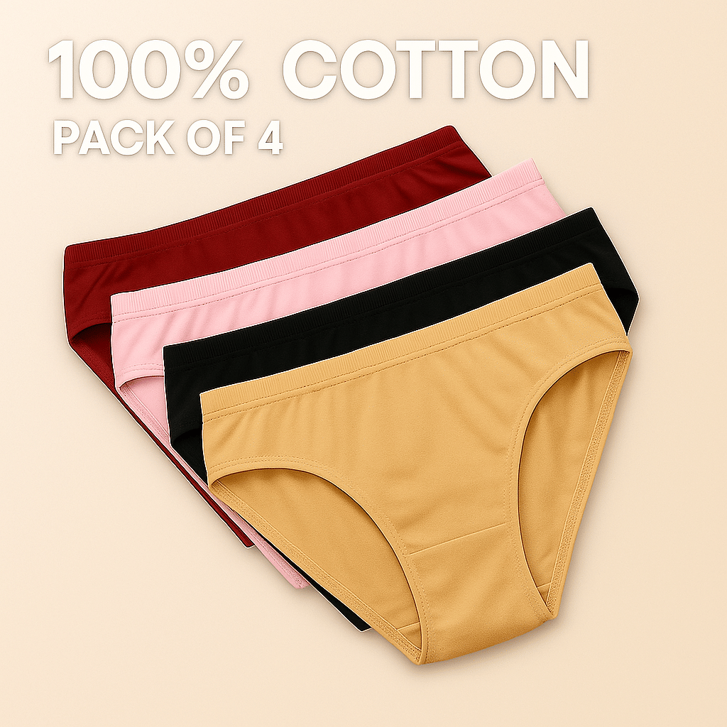 Comfiqueen Pack of 4 Cotton Hipster For Women ( Multi Color ) Comfiqueen Pack of 4 Cotton Hipster For Women ( Multi Color )