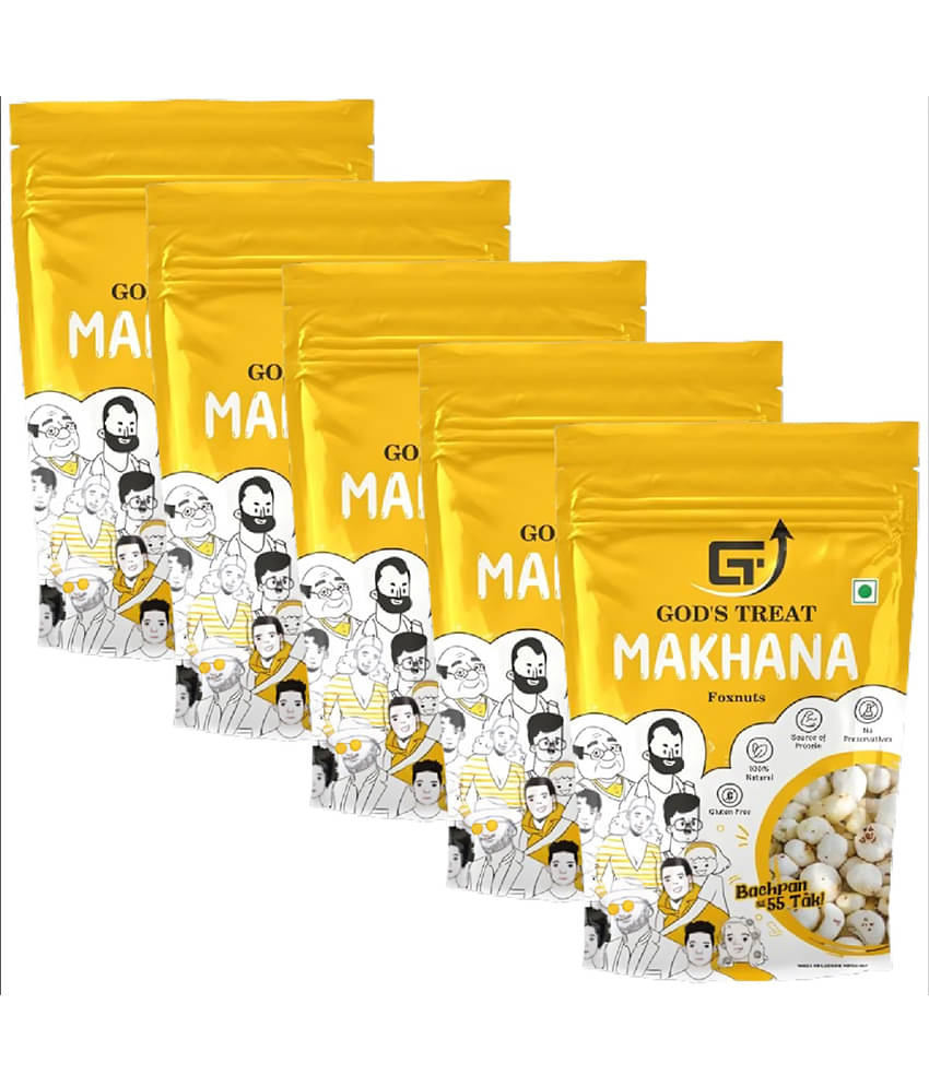 Dreemoh God's Treat Lotus Seeds Pop /Gorgon Nut Puffed Kernel (Makhana) 1000 g Pack of 5     			Dreemoh God's Treat Lotus Seeds Pop /Gorgon Nut Puffed Kernel (Makhana) 1000 g Pack of 5