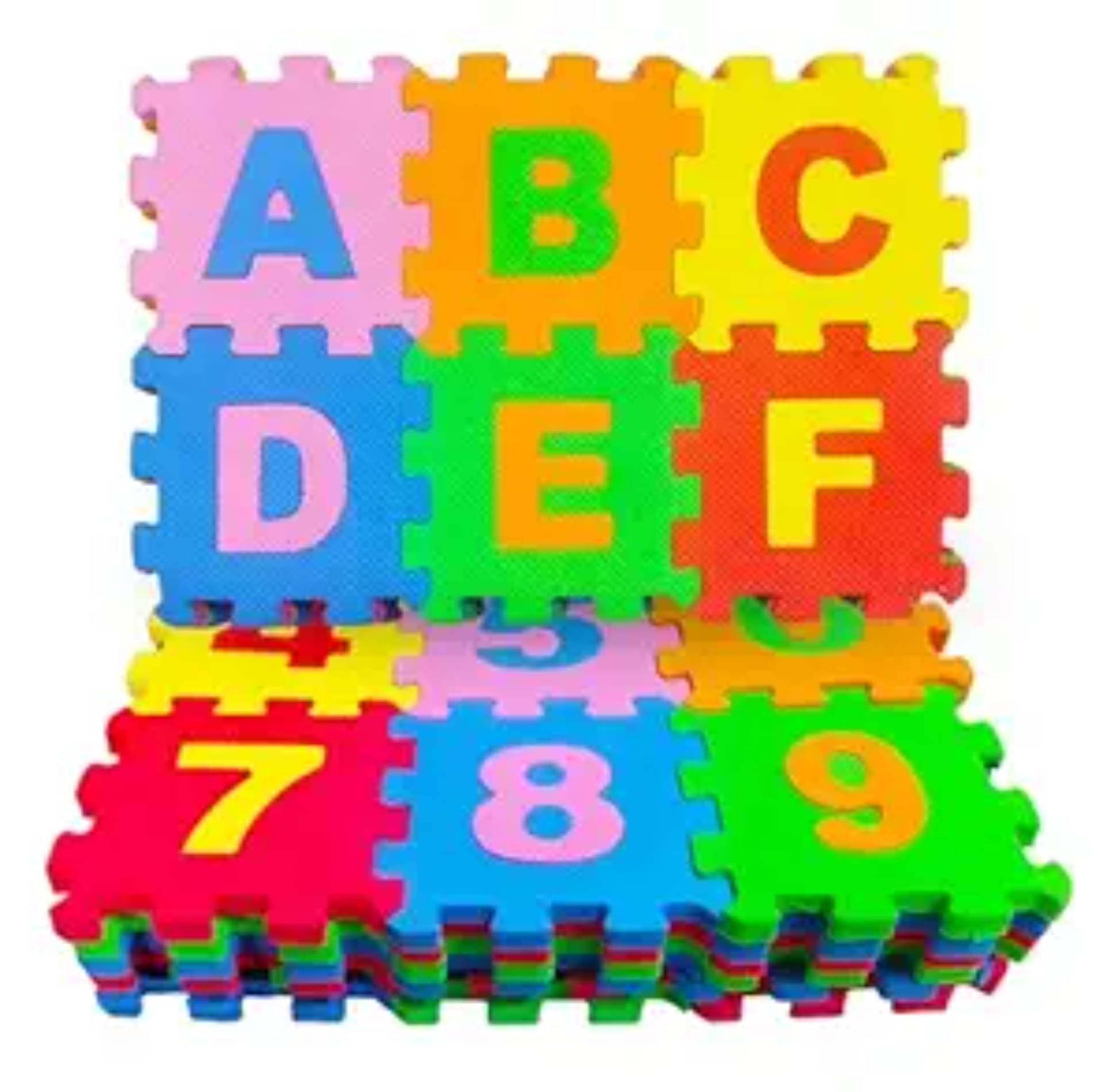     			Esnapy 36pcs Mini Puzzle Foam Mat for Kids, Interlocking Learning Alphabet and Number Mat for Kids 4