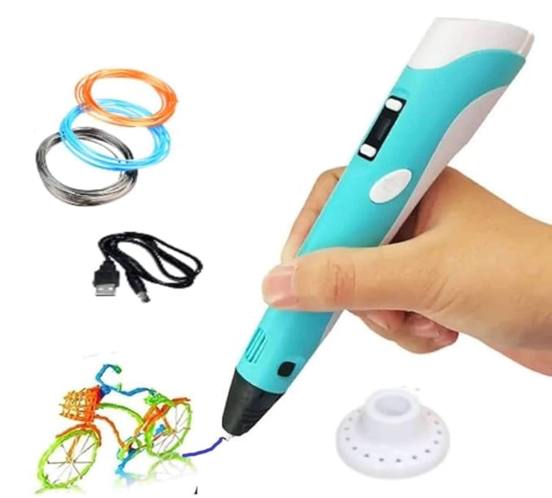     			Esnapy 3D Printing Pen with USB Cable, LCD Display with Free Refill PLA Filaments, Easy to Use for Kids to Doodle and Sketch in 3D, Ready to Create (Random Color) 3