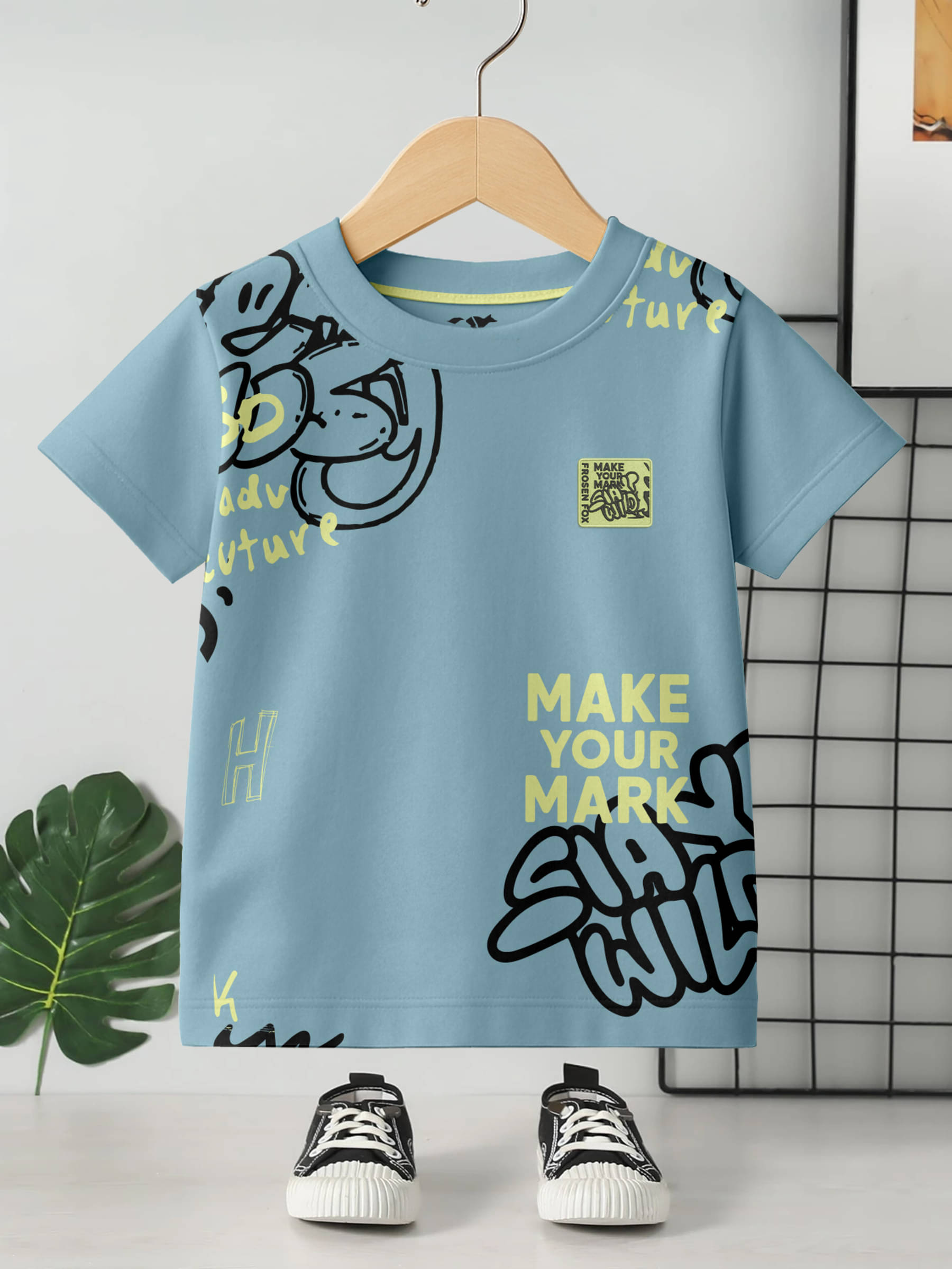     			FROSEN FOX Pack of 1 Boys Cotton T-Shirt ( Sky Blue )