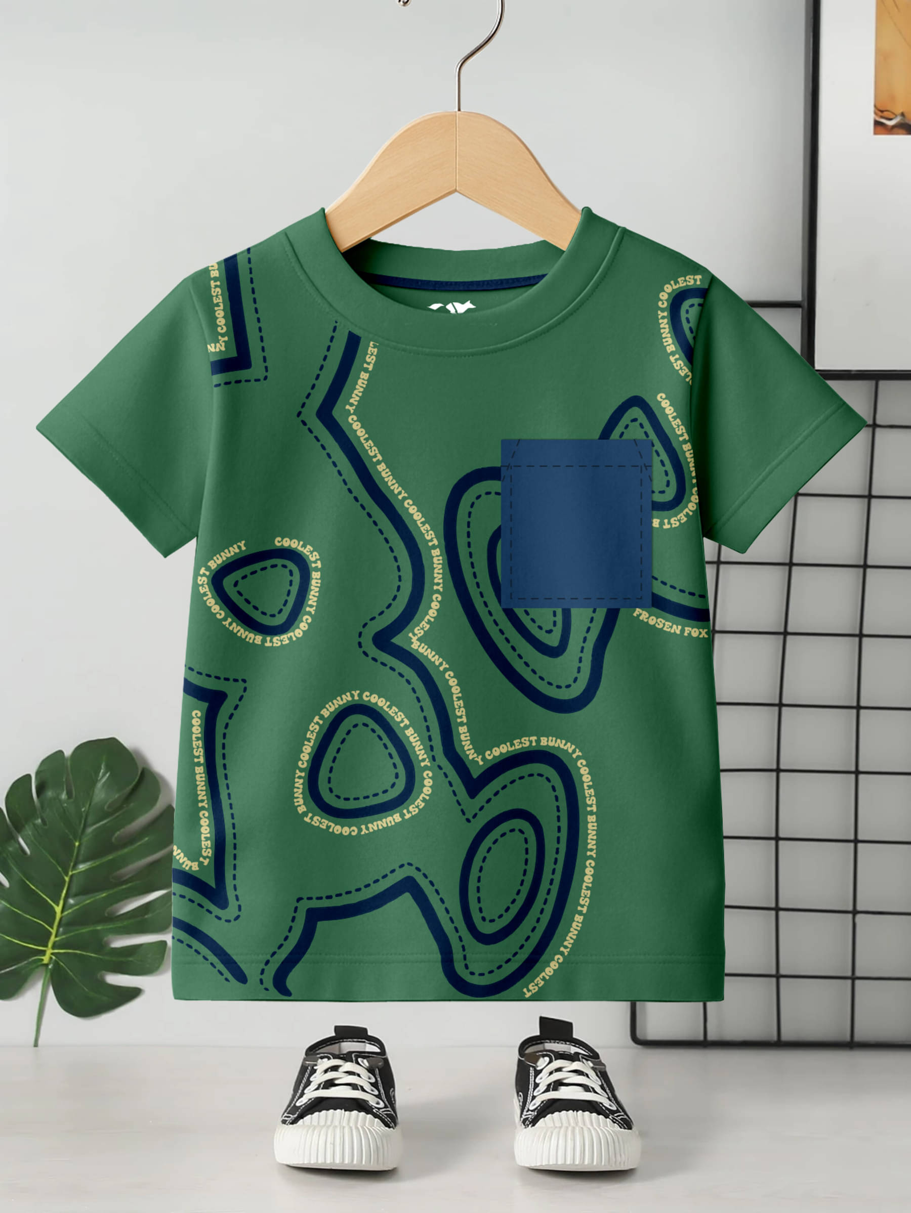     			FROSEN FOX Pack of 1 Boys Cotton T-Shirt ( Green )