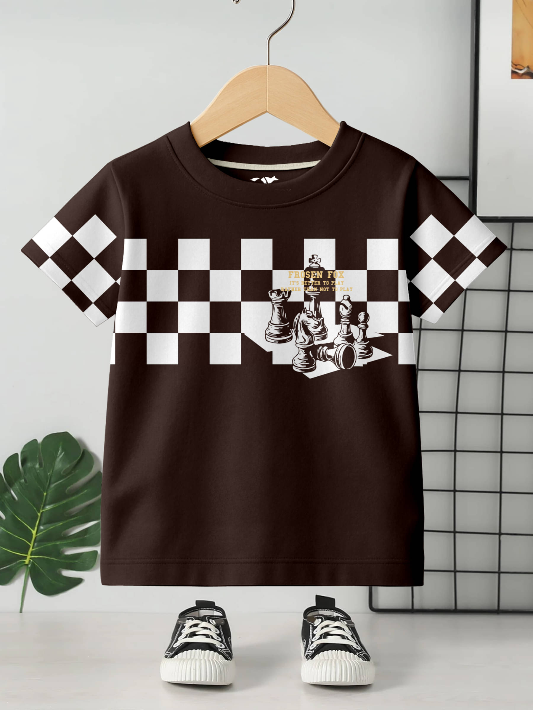     			FROSEN FOX Pack of 1 Boys Cotton T-Shirt ( Brown )