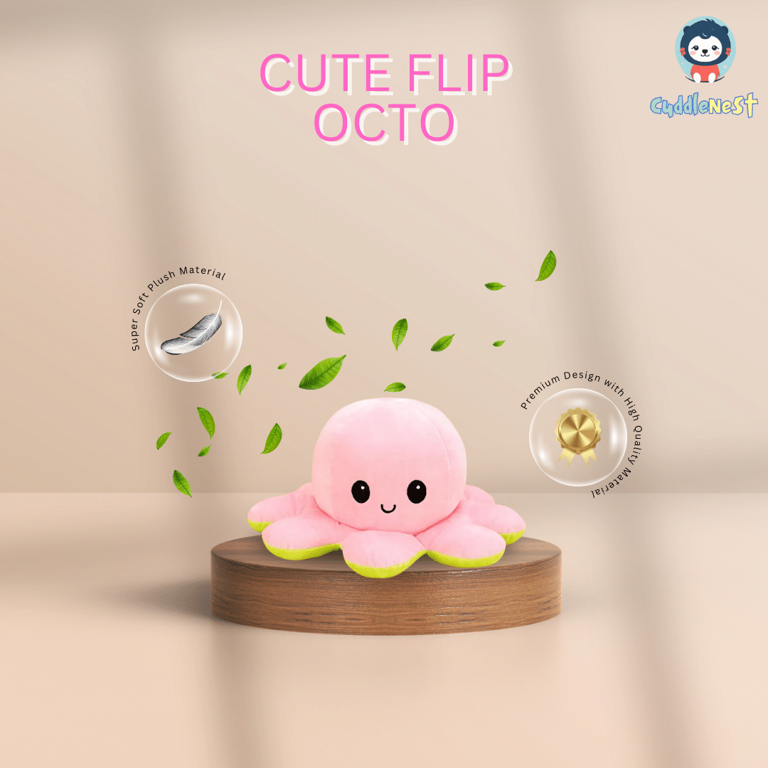 Flip Octopus Soft Toy - Double the Fun with Two Adorable Expressions!     			Flip Octopus Soft Toy - Double the Fun with Two Adorable Expressions!