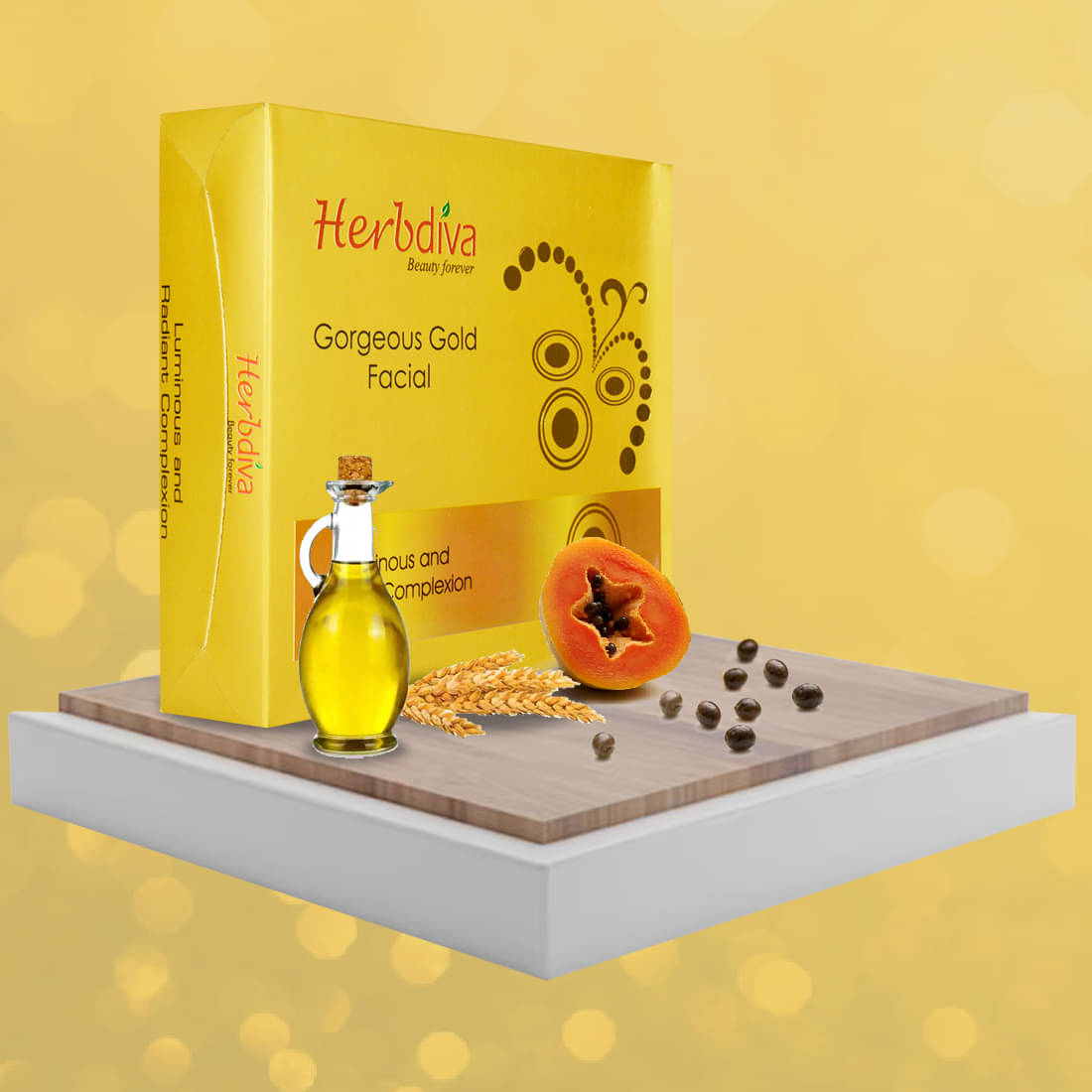     			Herbdiva Less Than 3 Times Use Facial Kit For Normal Skin Gold 130gm ( Pack of 1 )