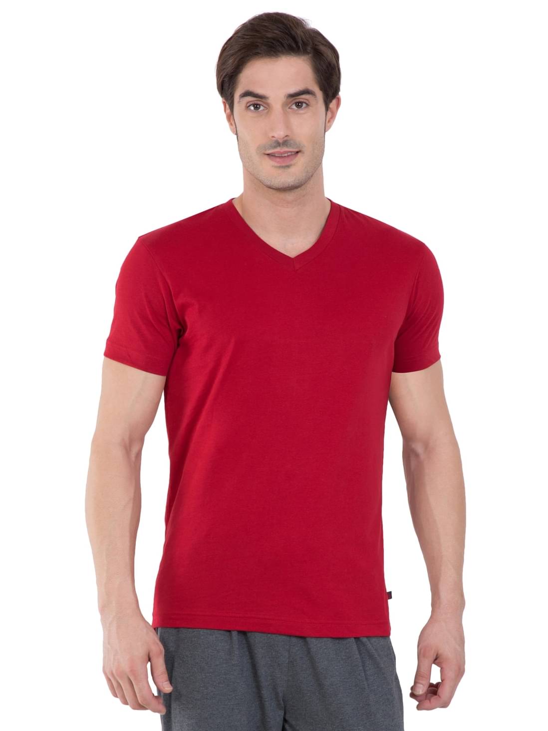     			Jockey Men Cotton Regular Fit Solid T-Shirt ( Red )