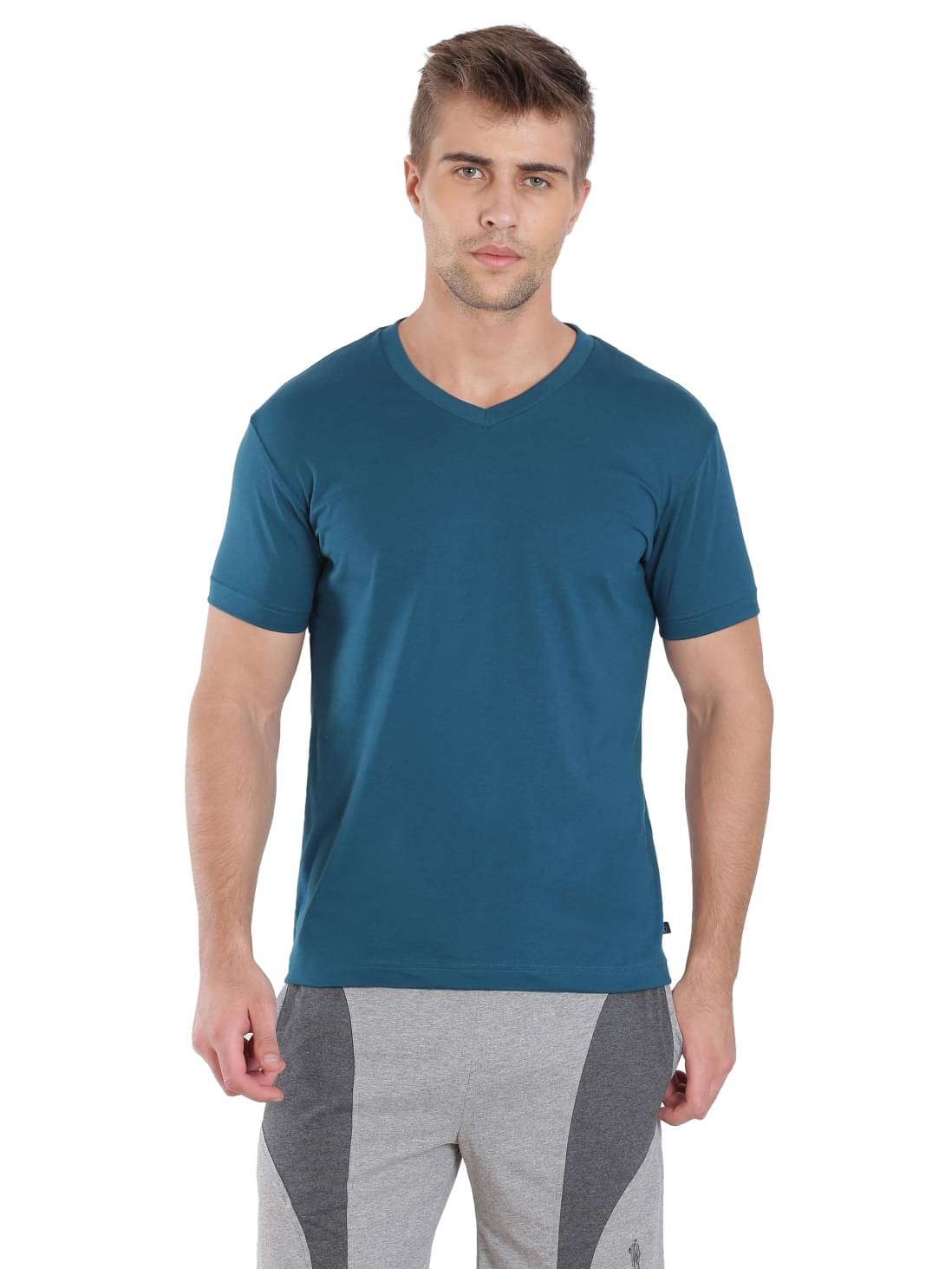 Jockey Men Cotton Regular Fit Solid T-Shirt ( Blue ) Jockey Men Cotton Regular Fit Solid T-Shirt ( Blue )