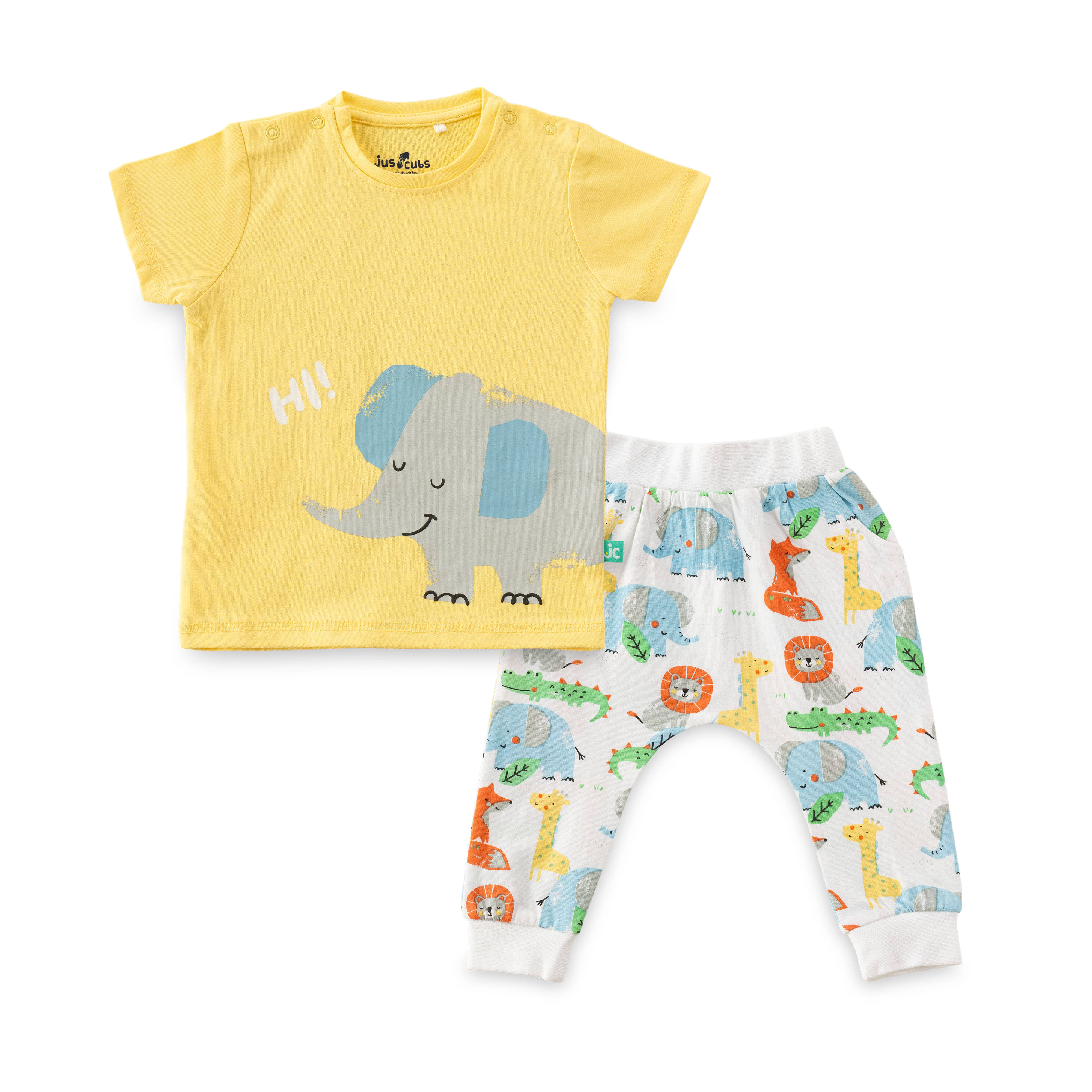    			JusCubs Boys Jersey Infants Graphic Printed Set - Yellow