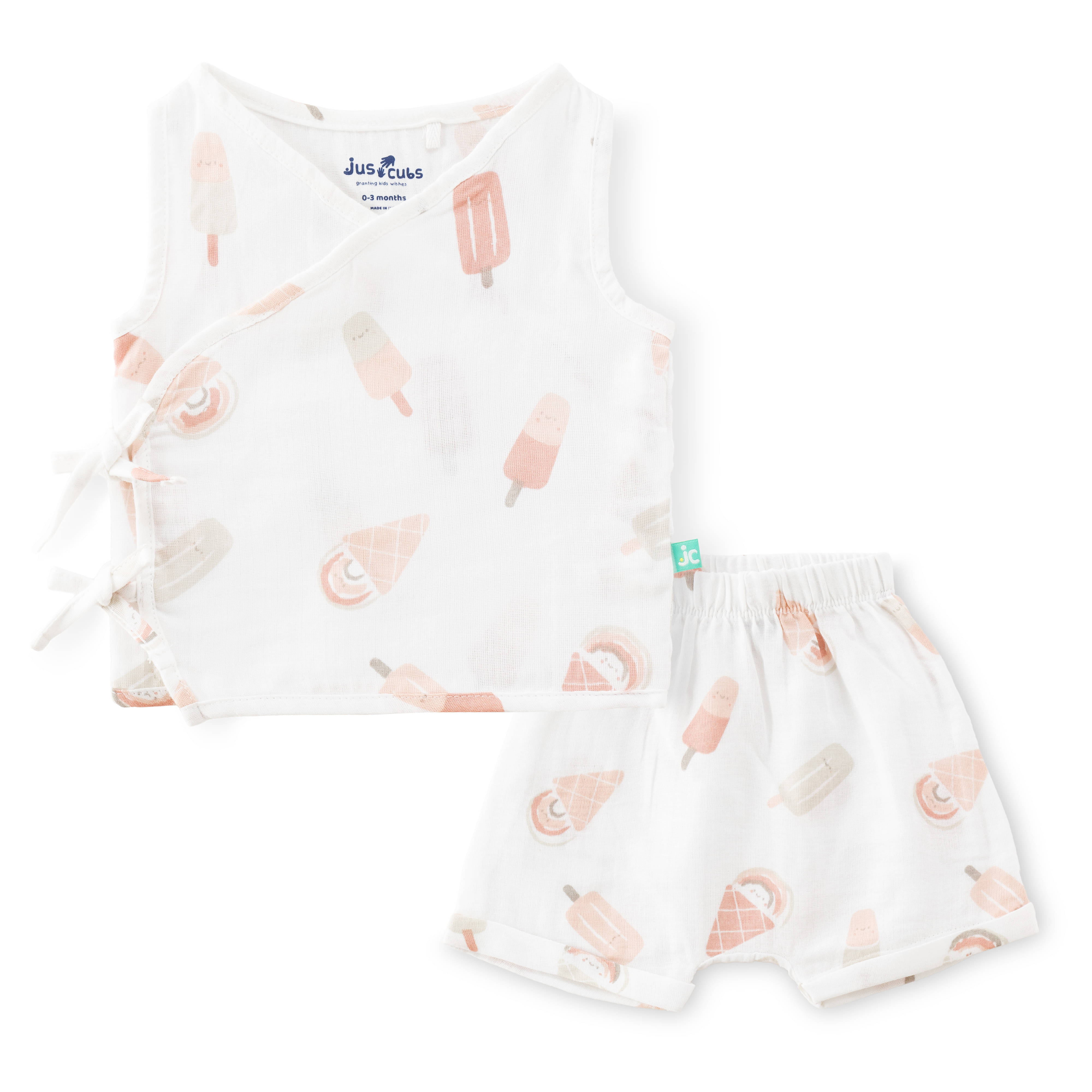     			JusCubs Girls Jersey Infants Graphic Printed Set - Offwhite (Pack of 2)