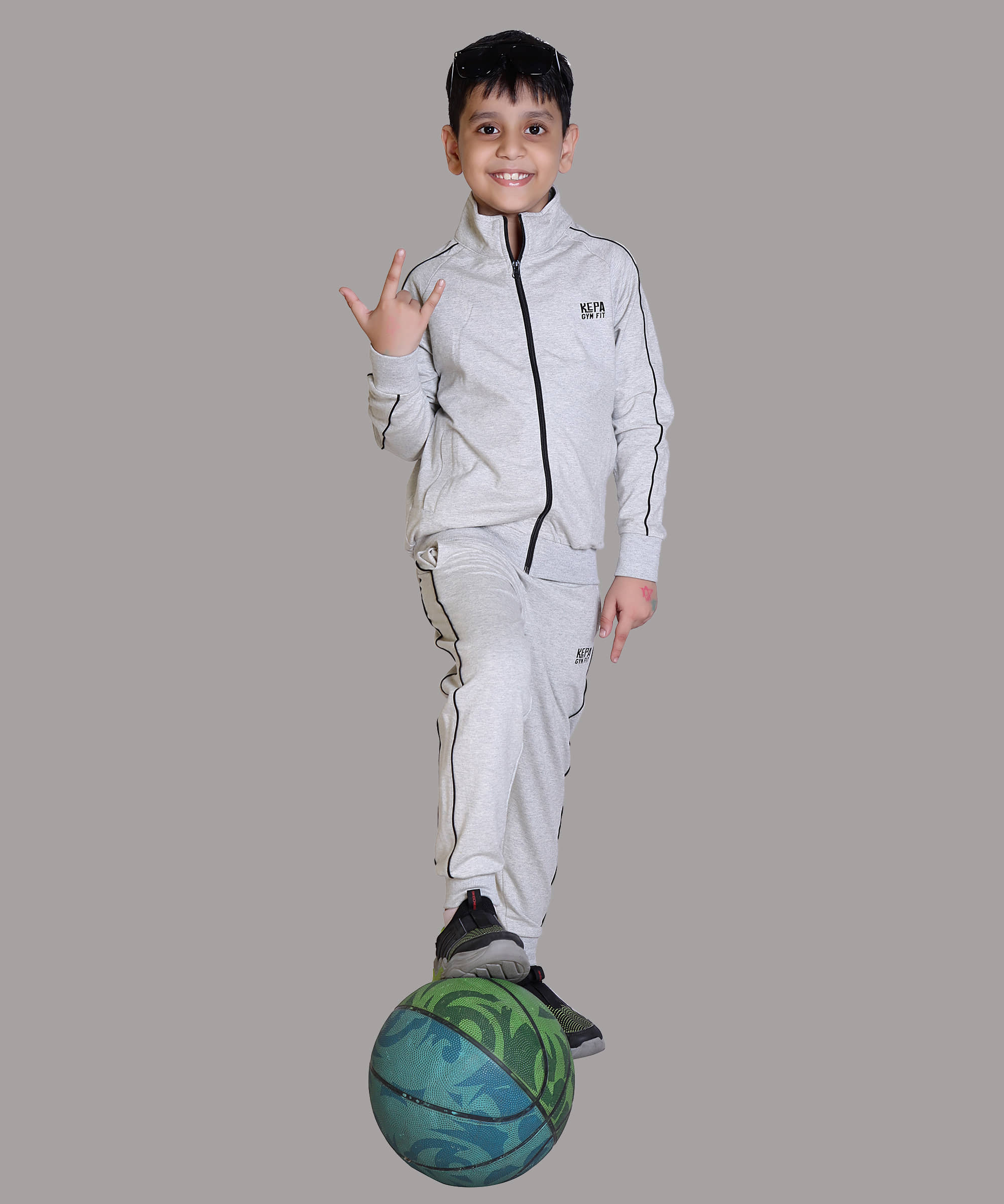 Kepa Pack of 1 Boys Cotton Blend Tracksuit ( Grey )