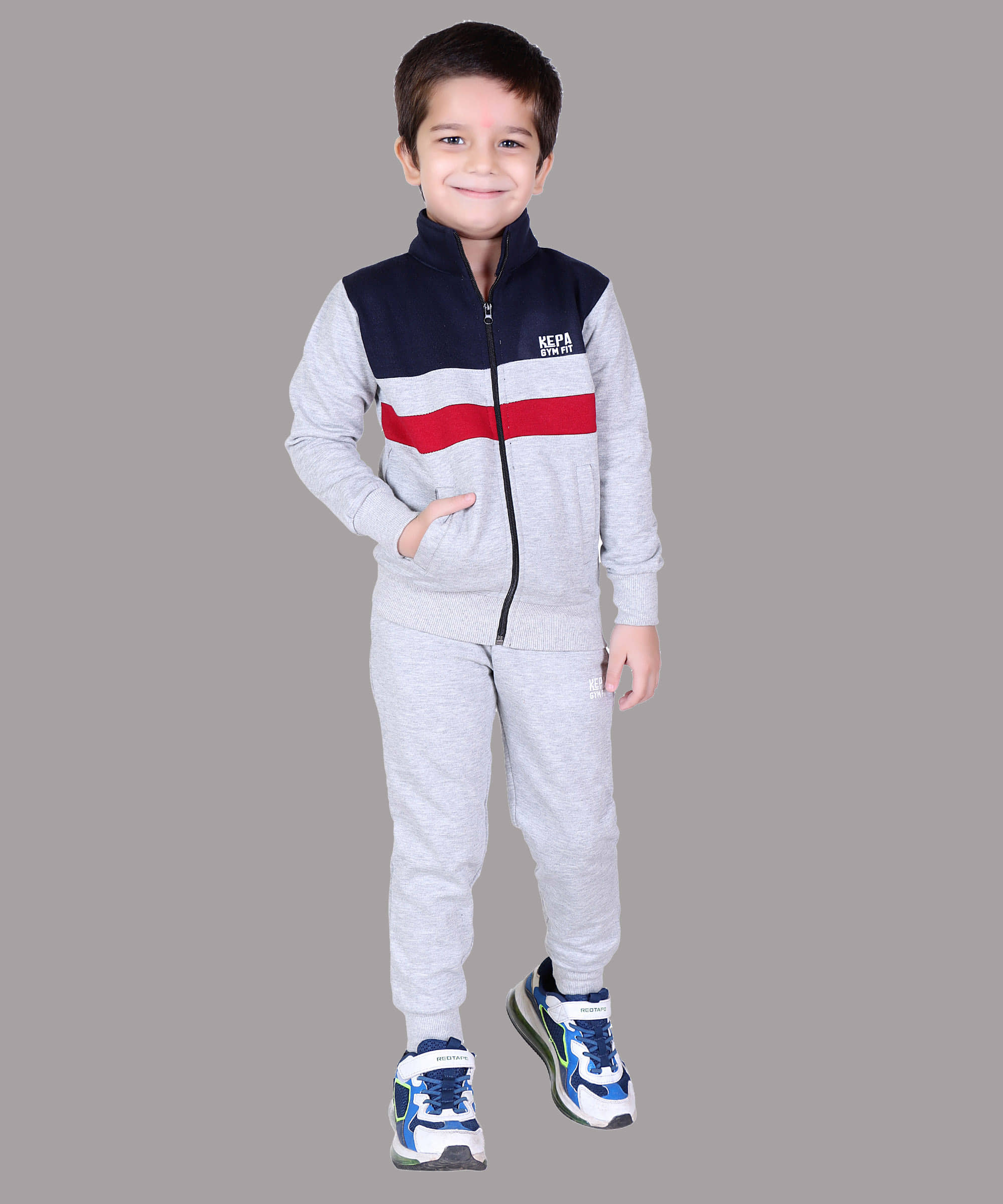 Kepa Pack of 1 Boys Cotton Blend Tracksuit ( Grey )