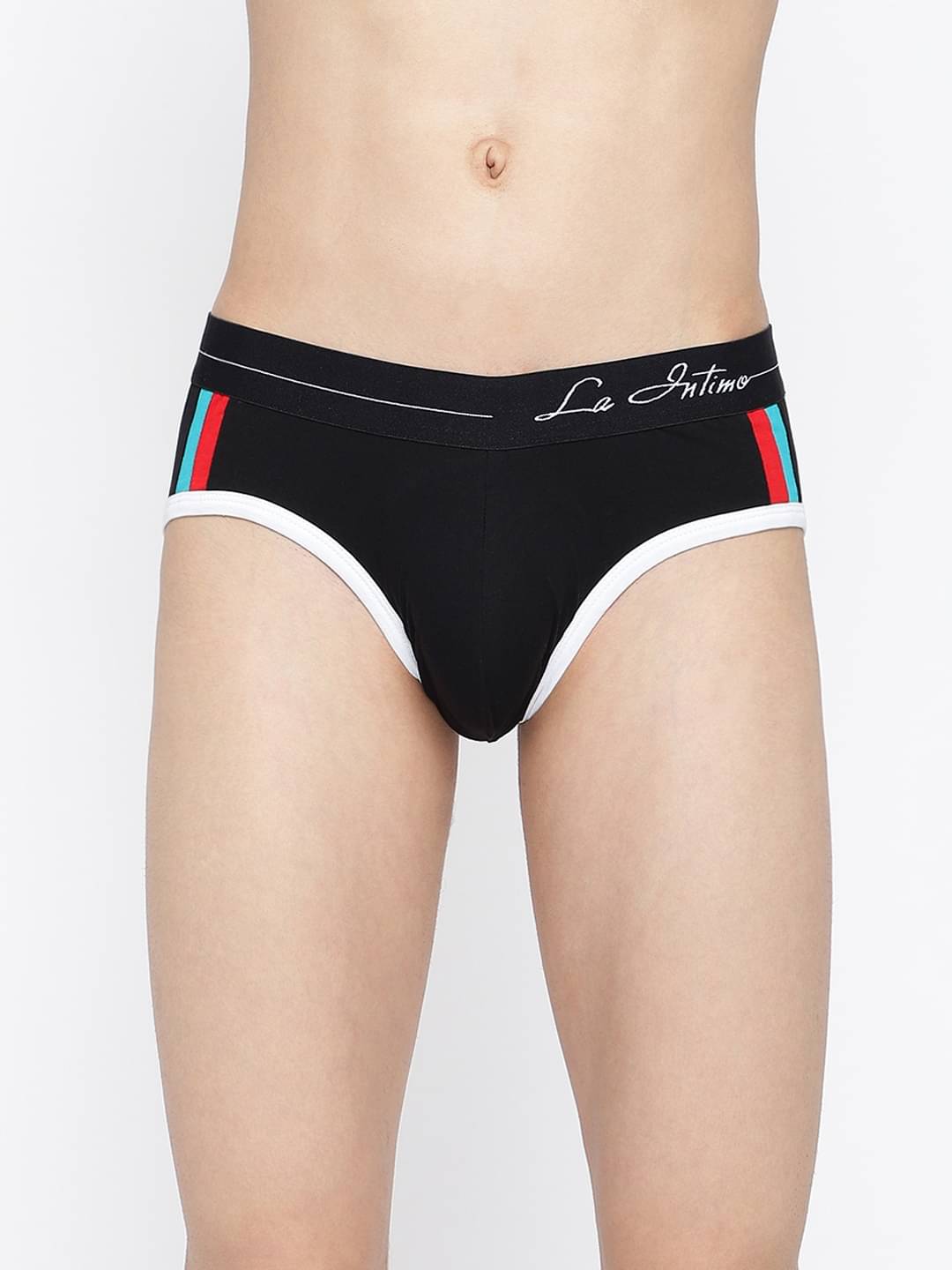     			La Intimo Pack of 1 Cotton Blend Briefs For Men's ( Black )