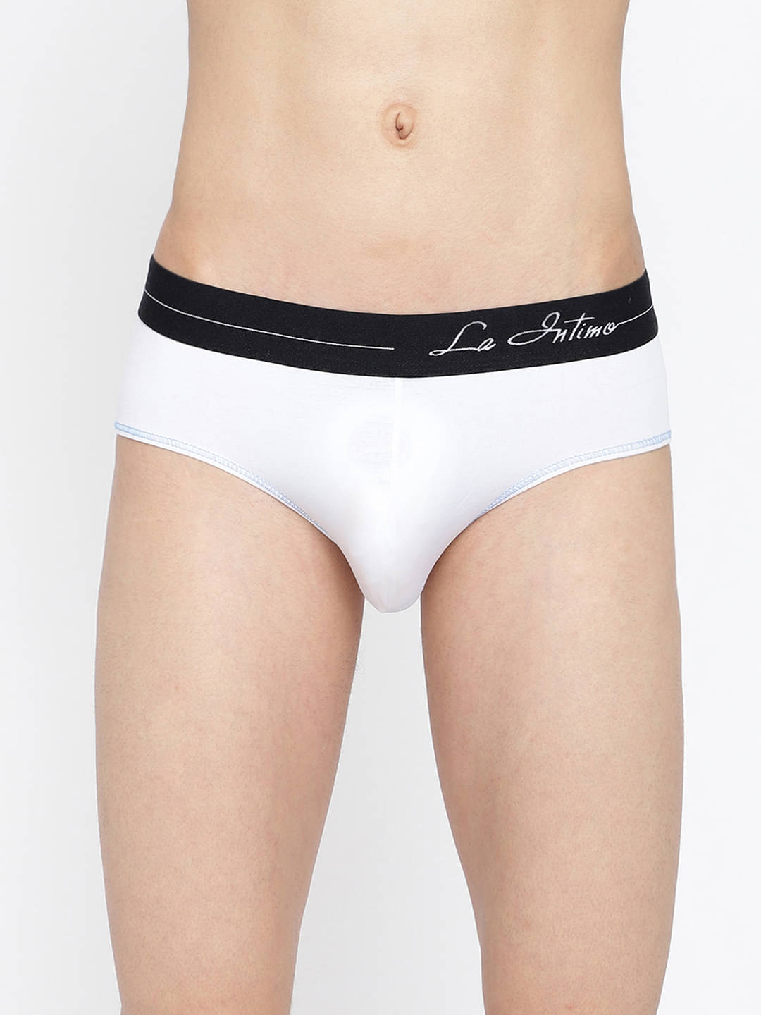     			La Intimo Pack of 1 Cotton Blend Briefs For Men's ( White )