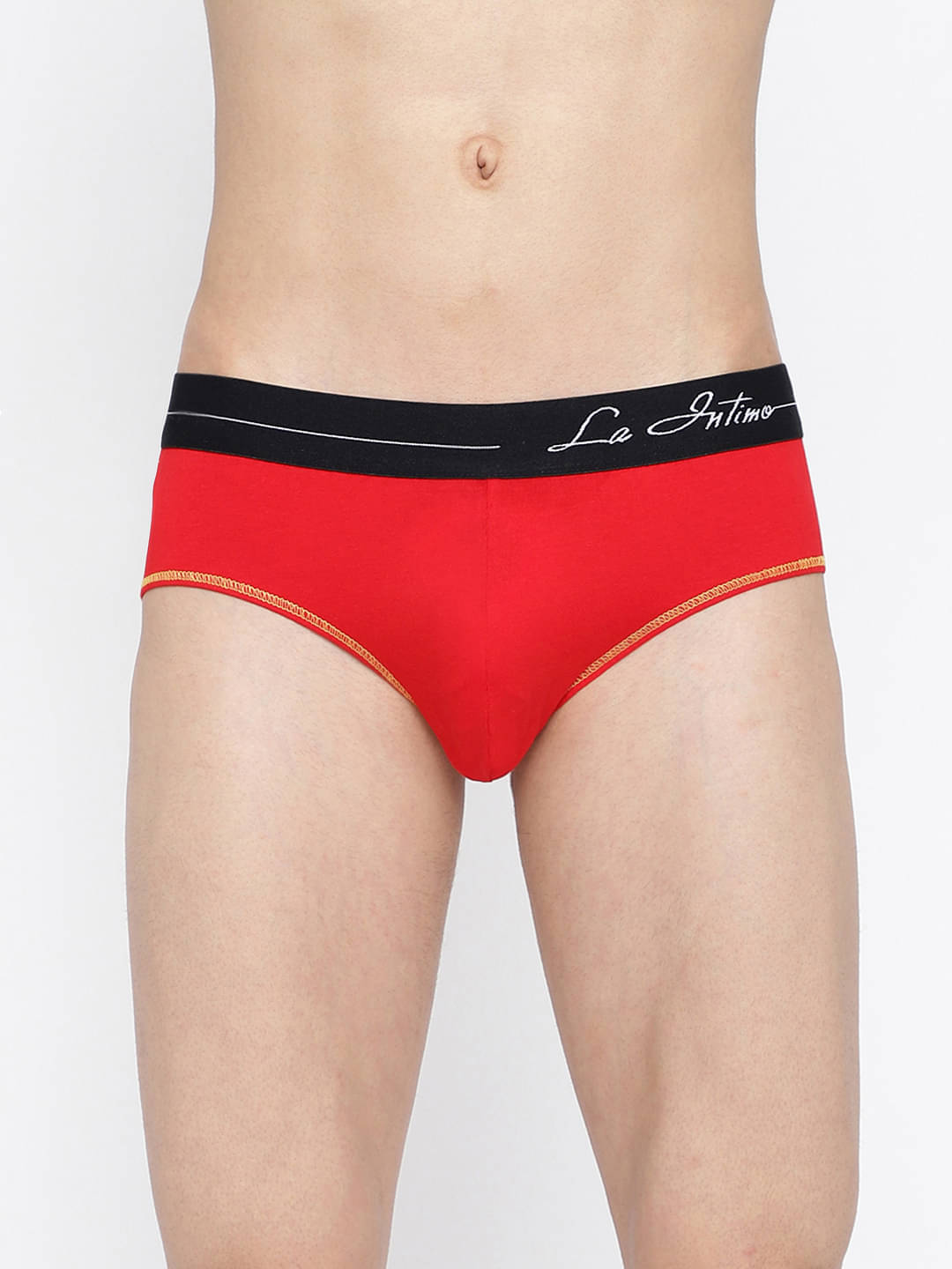     			La Intimo Pack of 1 Cotton Blend Briefs For Men's ( Red )