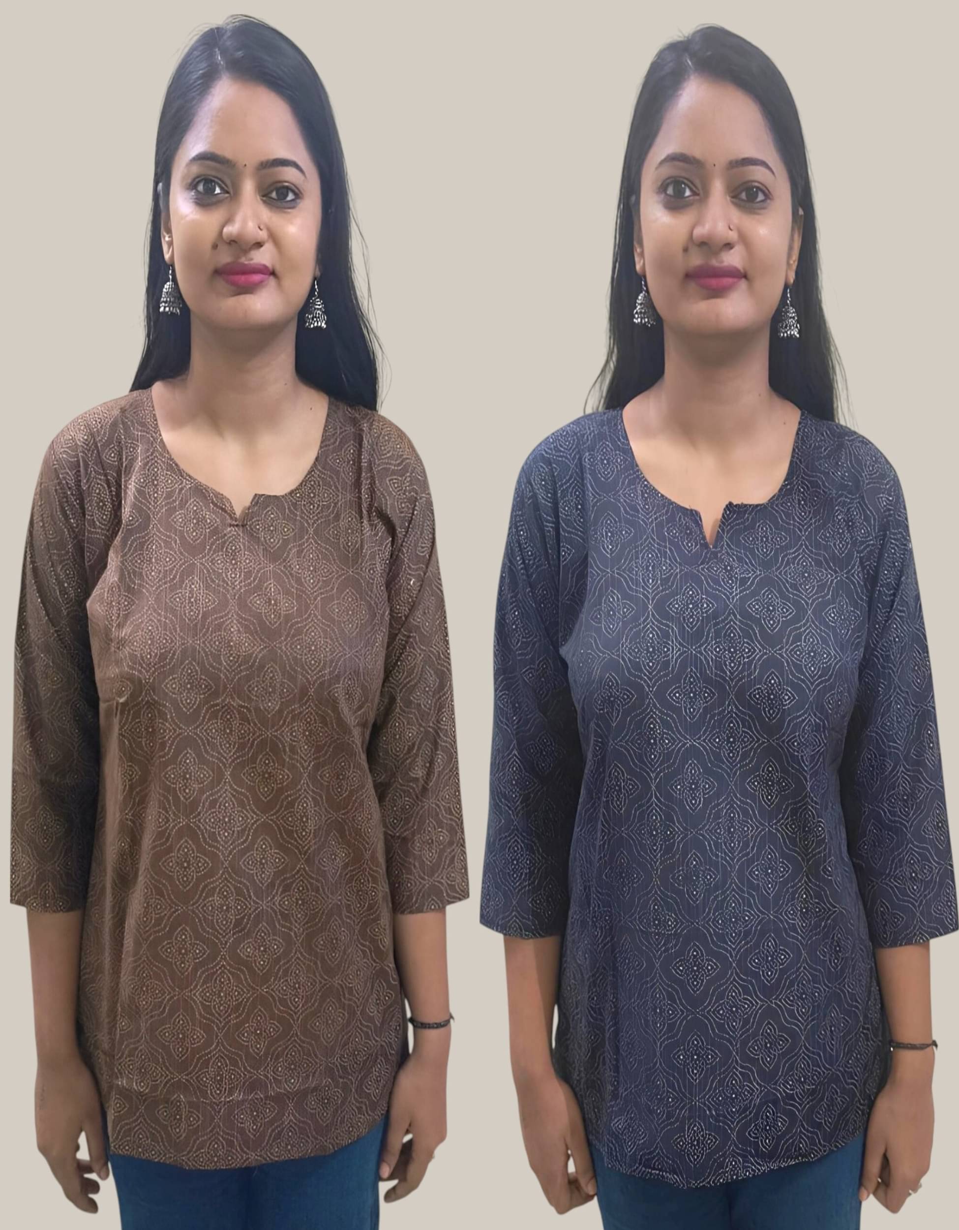 MISS MEBINO Women Cotton Printed A-line Kurti ( Multicoloured ) MISS MEBINO Women Cotton Printed A-line Kurti ( Multicoloured )