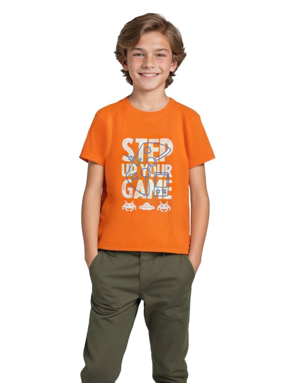     			Mijoosh Pack of 1 Boys Cotton T-Shirt ( Orange )