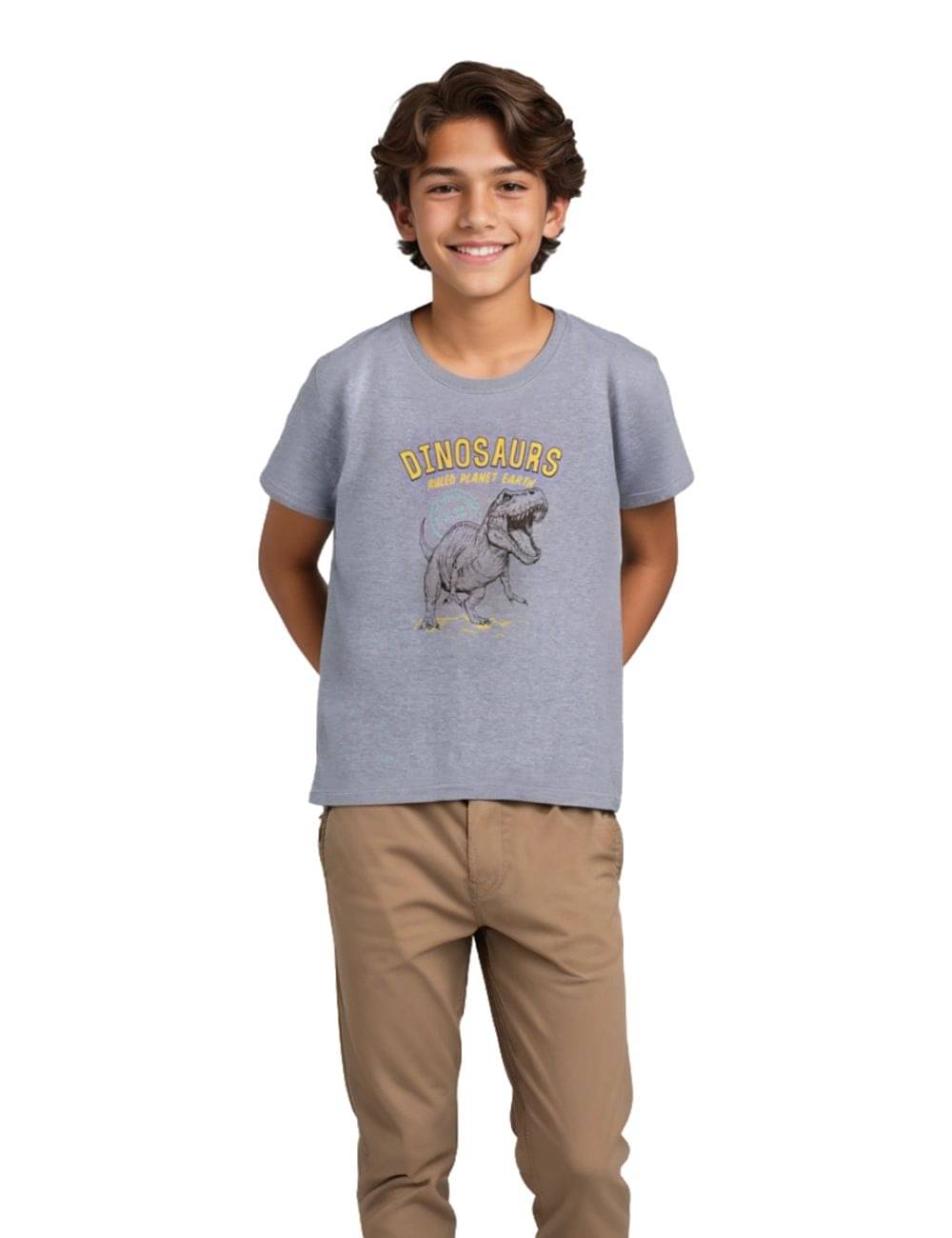 Mijoosh Pack of 1 Boys Cotton T-Shirt ( Grey Melange ) Mijoosh Pack of 1 Boys Cotton T-Shirt ( Grey Melange )