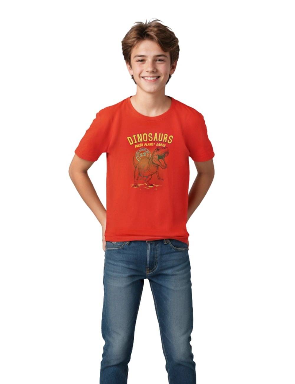 Mijoosh Pack of 1 Boys Cotton T-Shirt ( Fiery Red ) Mijoosh Pack of 1 Boys Cotton T-Shirt ( Fiery Red )