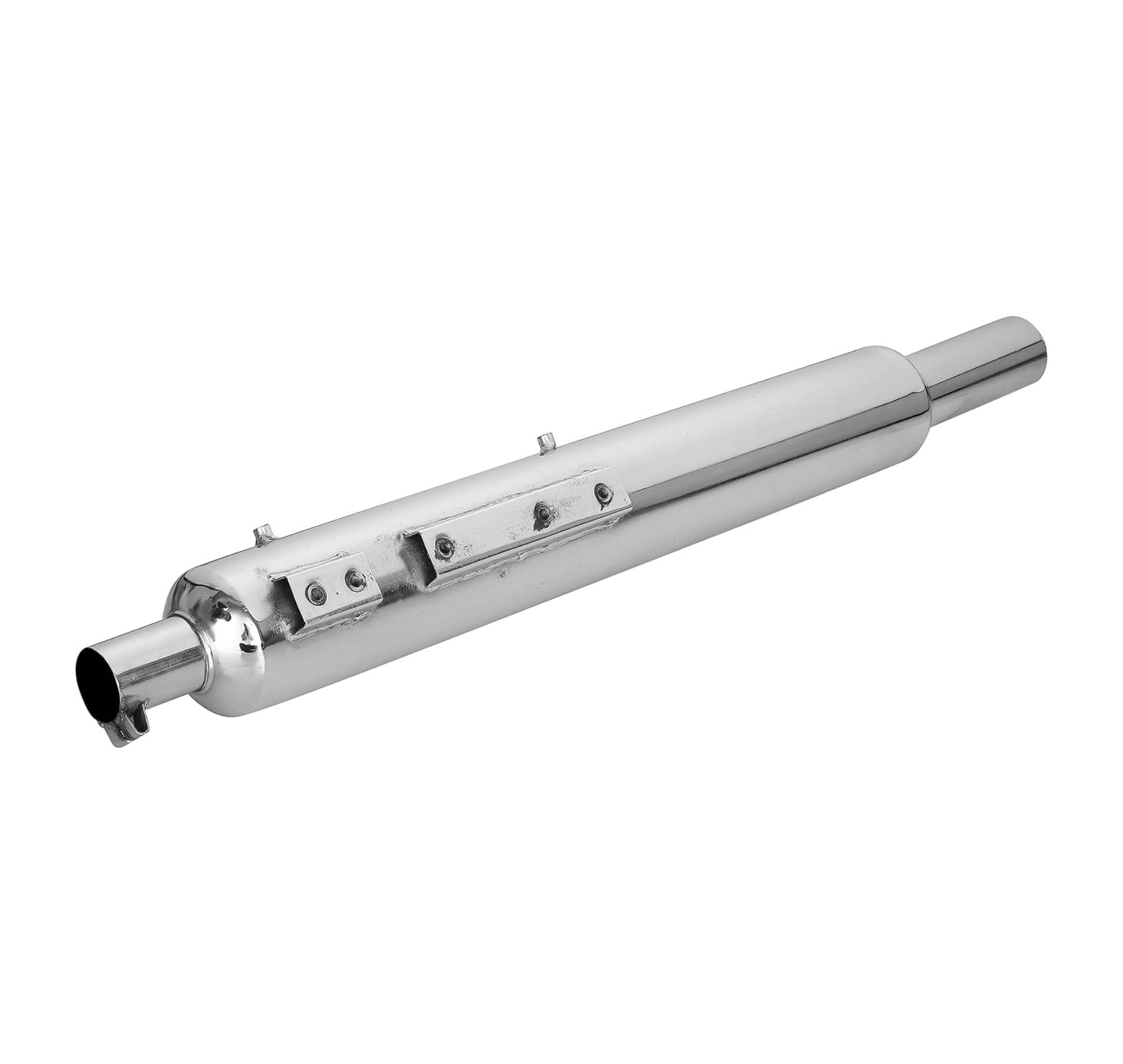 NOISEWAVE Long Bottle Empty Chrome Bada Punjab Exhaust silencer for Royal Enfield Suitable for BS3 & BS4 Electra 4S Full Exhaust System NOISEWAVE Long Bottle Empty Chrome Bada Punjab Exhaust silencer for Royal Enfield Suitable for BS3 & BS4 Electra 4S Full Exhaust System