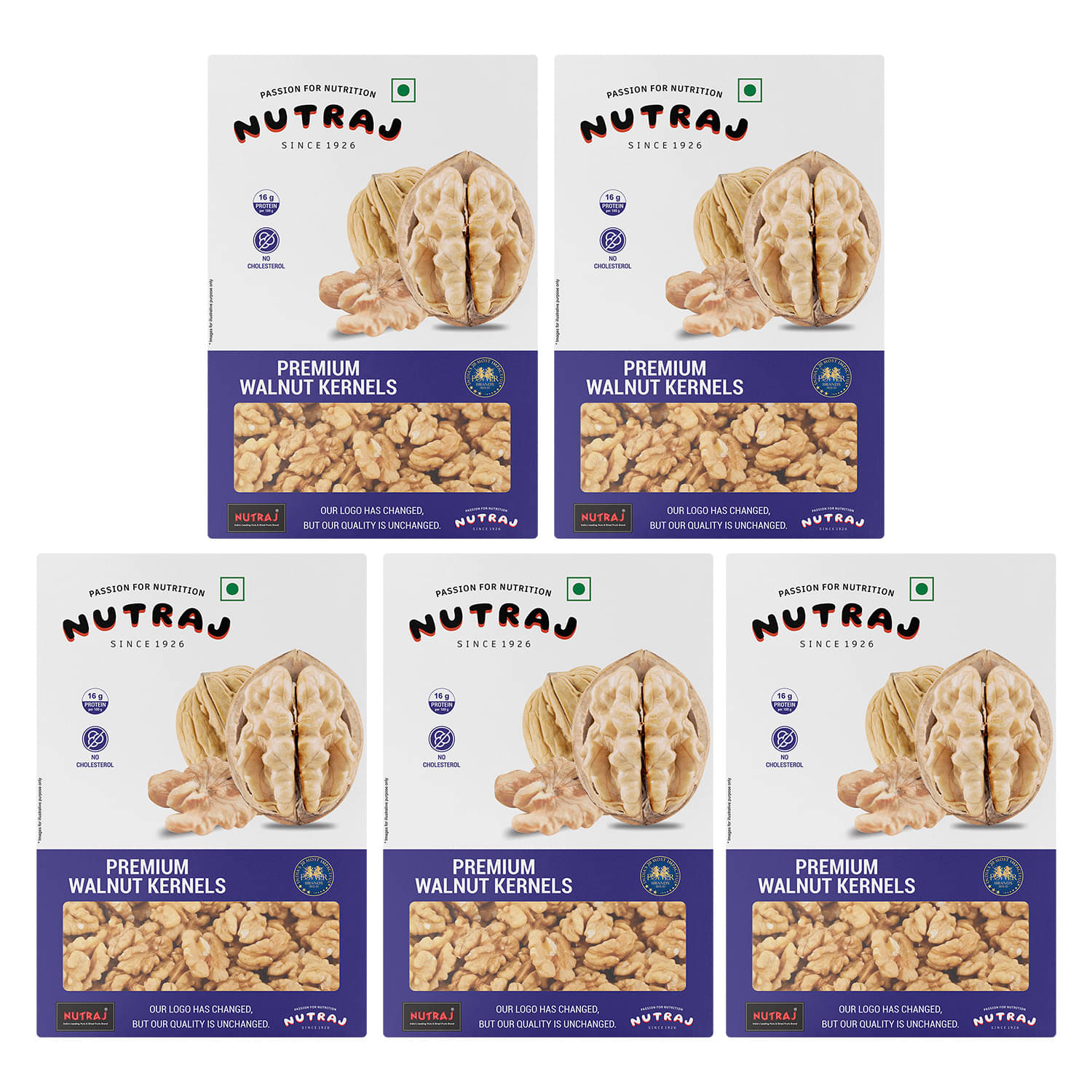     			Nutraj Walnuts (Akhrot) 1 kg Pack of 5
